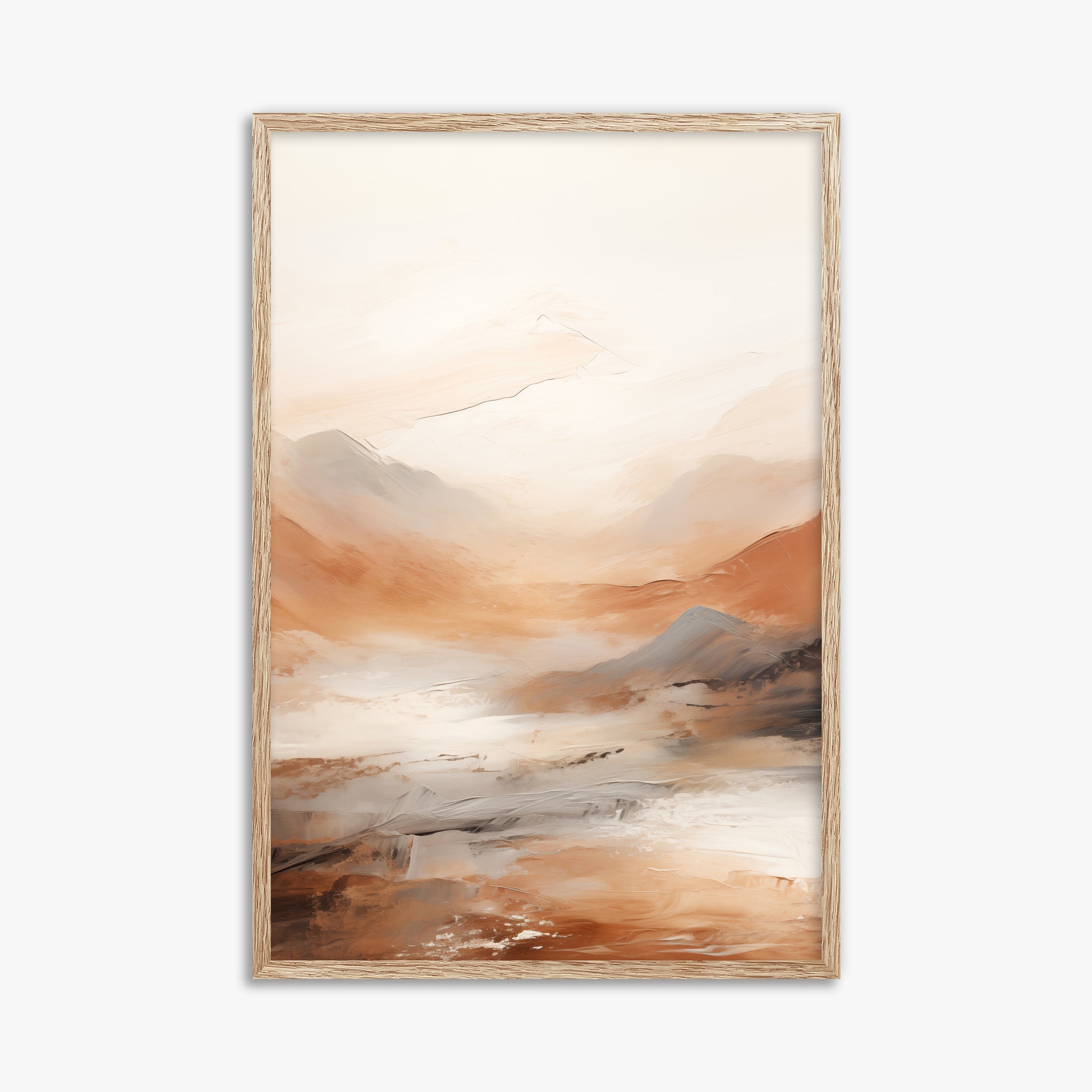 Desert Mirage Valley, 61x91cm Framed Art Reproduction With Raw Oak Frame