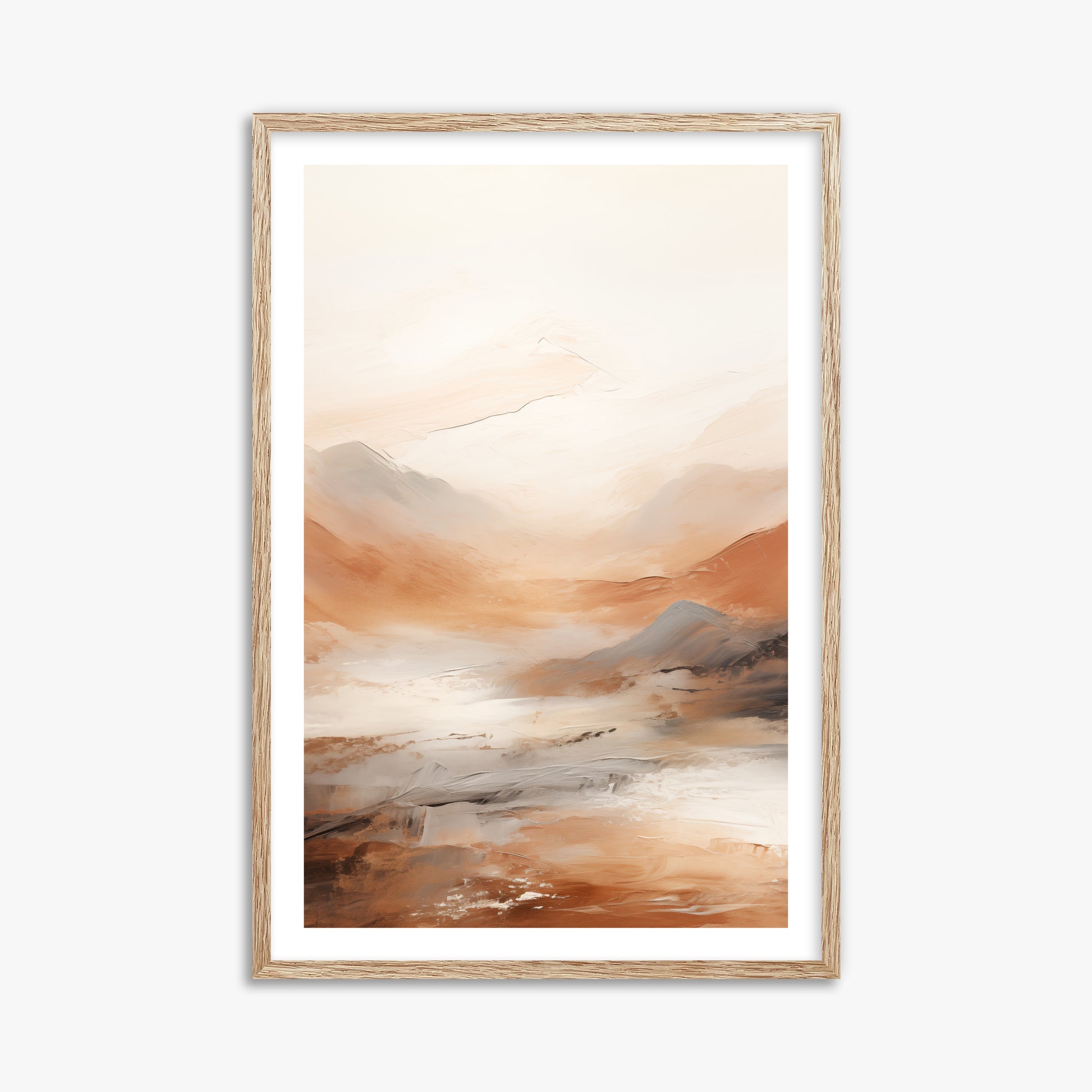 Desert Mirage Valley, 61x91cm Framed Art Reproduction With Raw Oak Frame