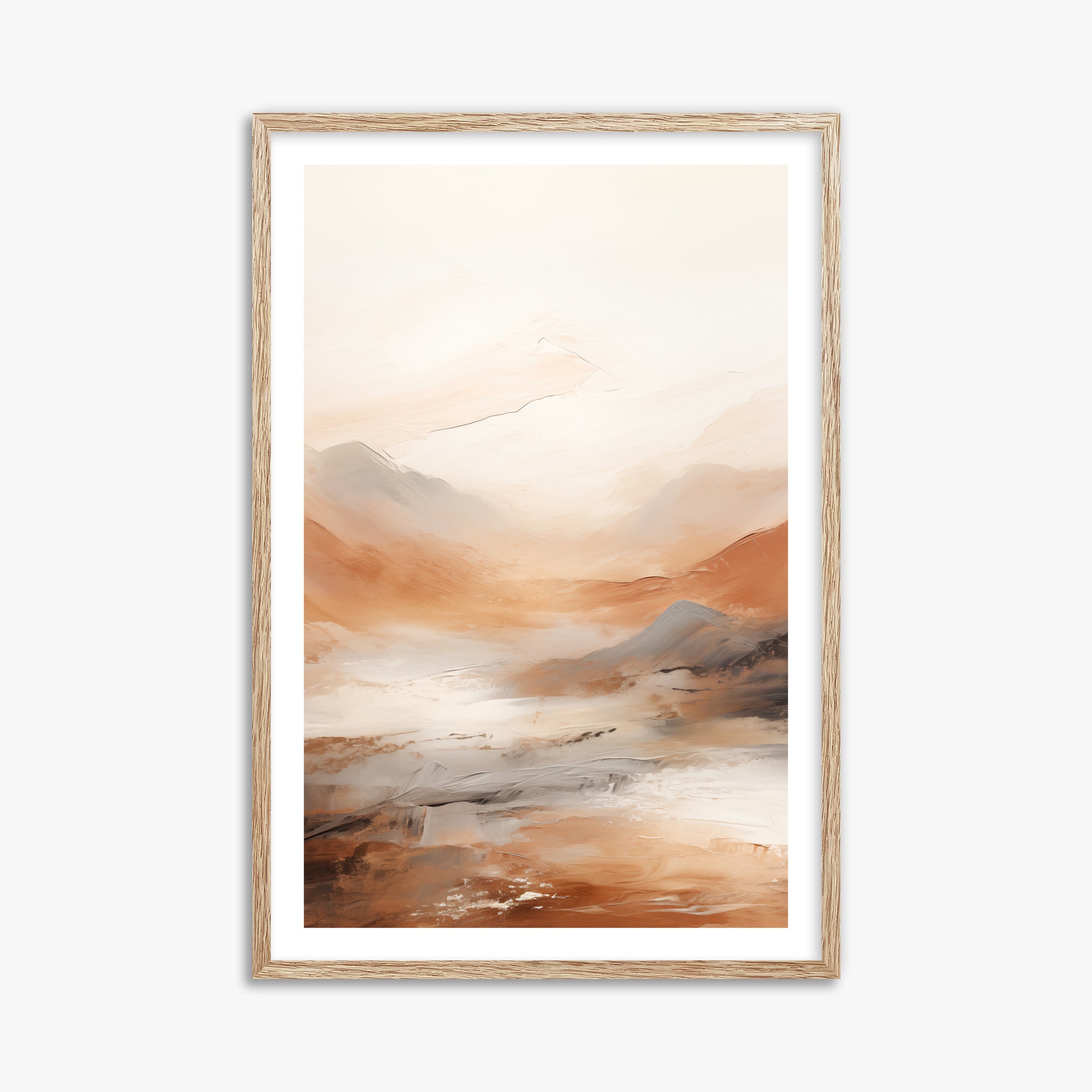 Desert Mirage Valley, 61x91cm Framed Art Reproduction With Raw Oak Frame