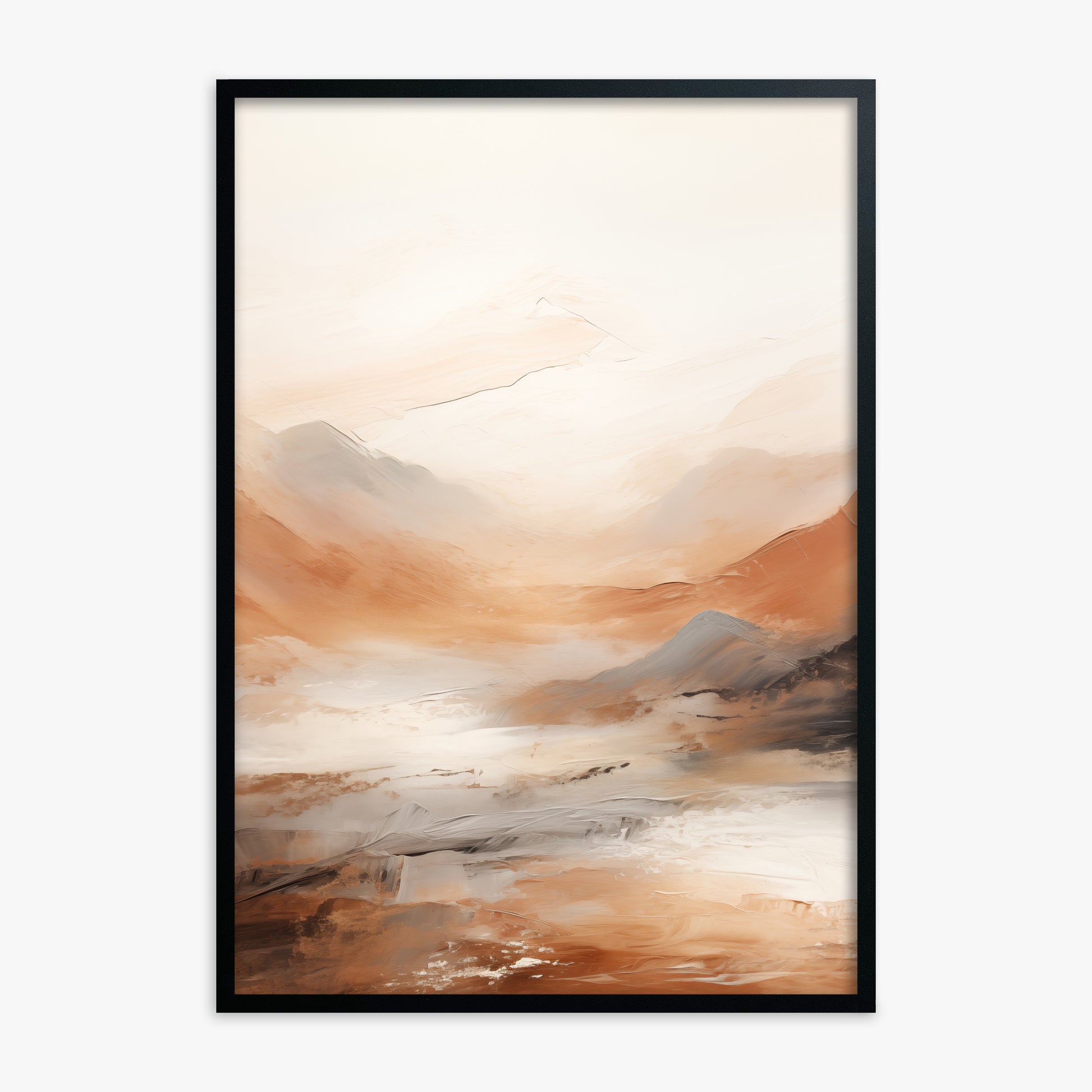 Desert Mirage Valley, Black Framed Poster With Black Frame