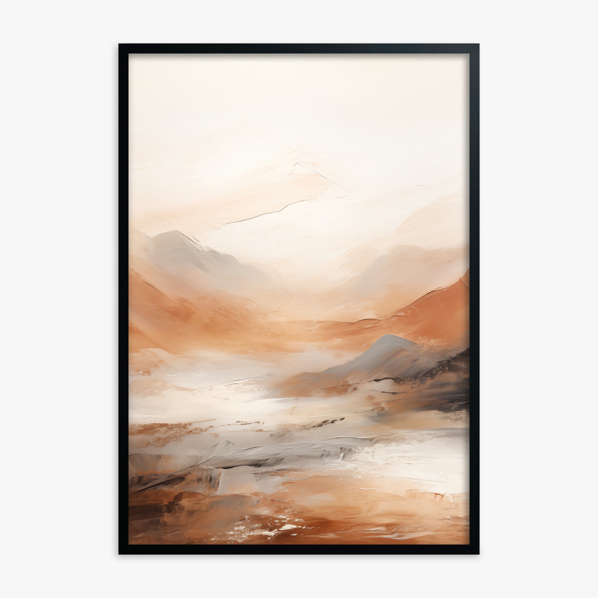 Desert Mirage Valley, Black Framed Poster With Black Frame