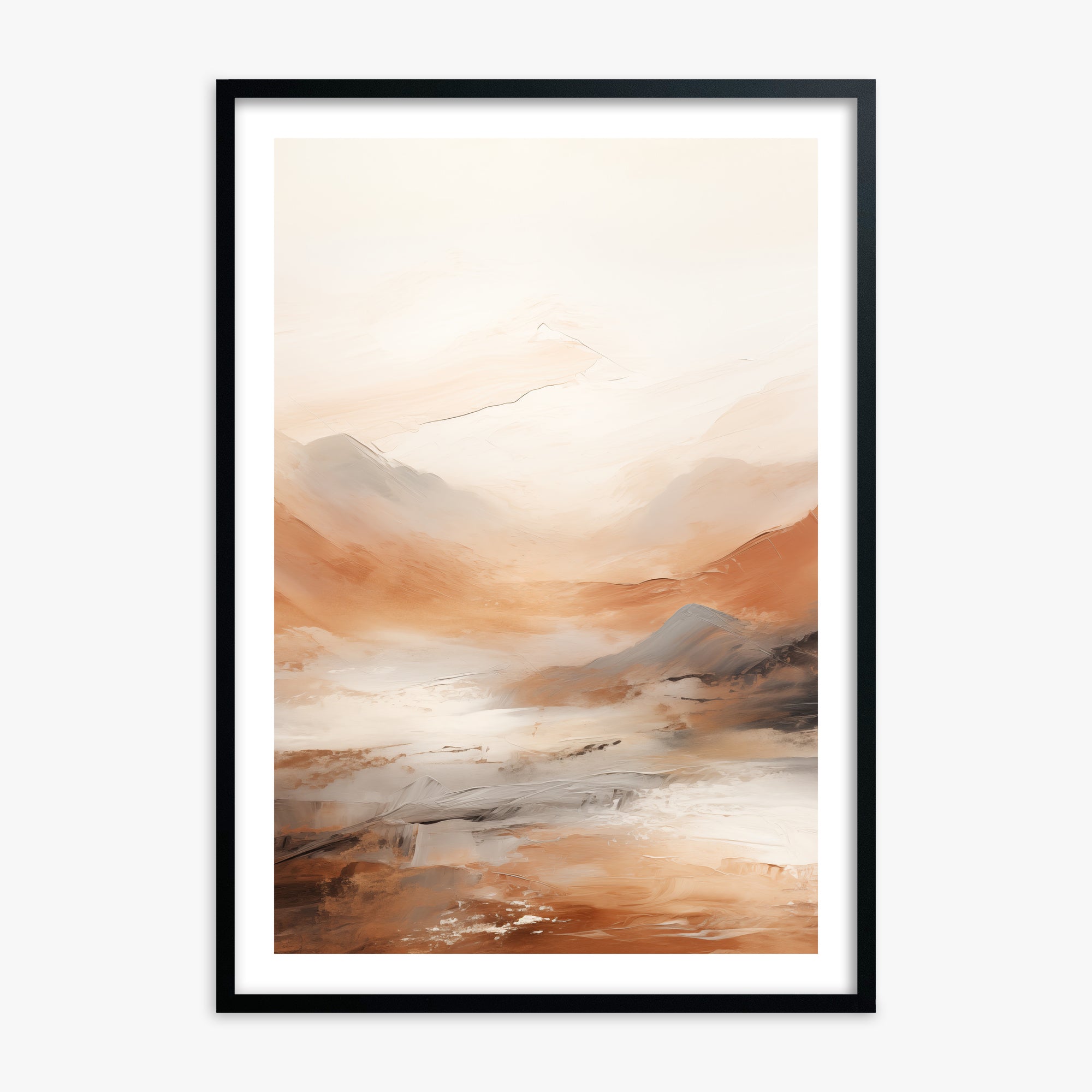 Desert Mirage Valley, Black Framed Poster With Black Frame