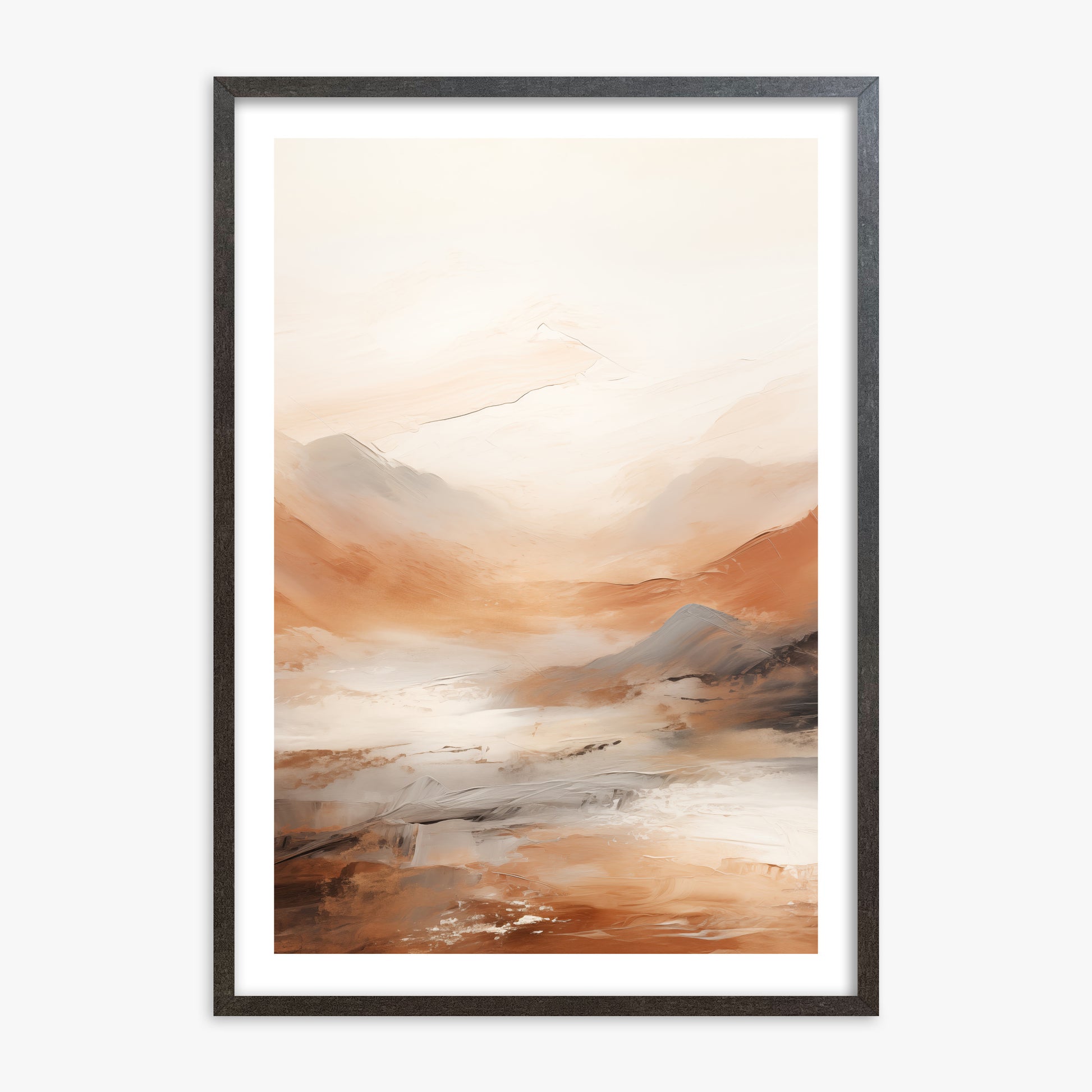 Desert Mirage Valley, 70x100cm Framed Art Reproduction With Espresso Frame