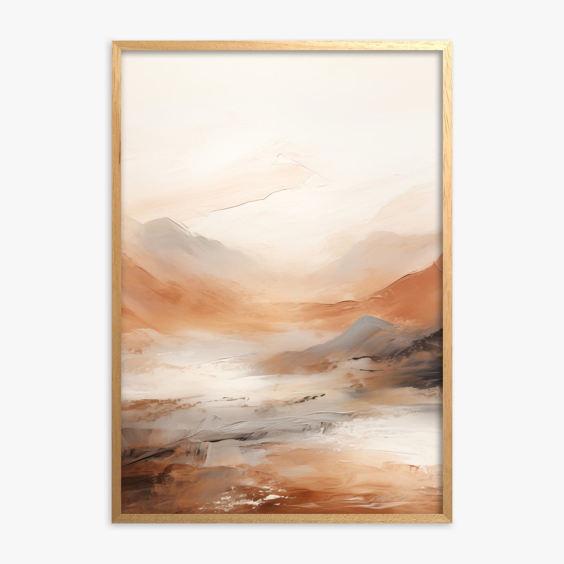 Desert Mirage Valley, Oak Framed Poster With Oak Frame