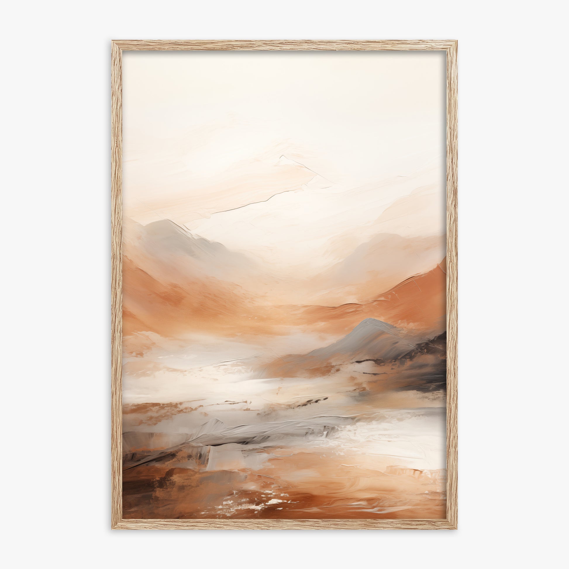Desert Mirage Valley, 70x100cm Framed Art Reproduction With Raw Oak Frame