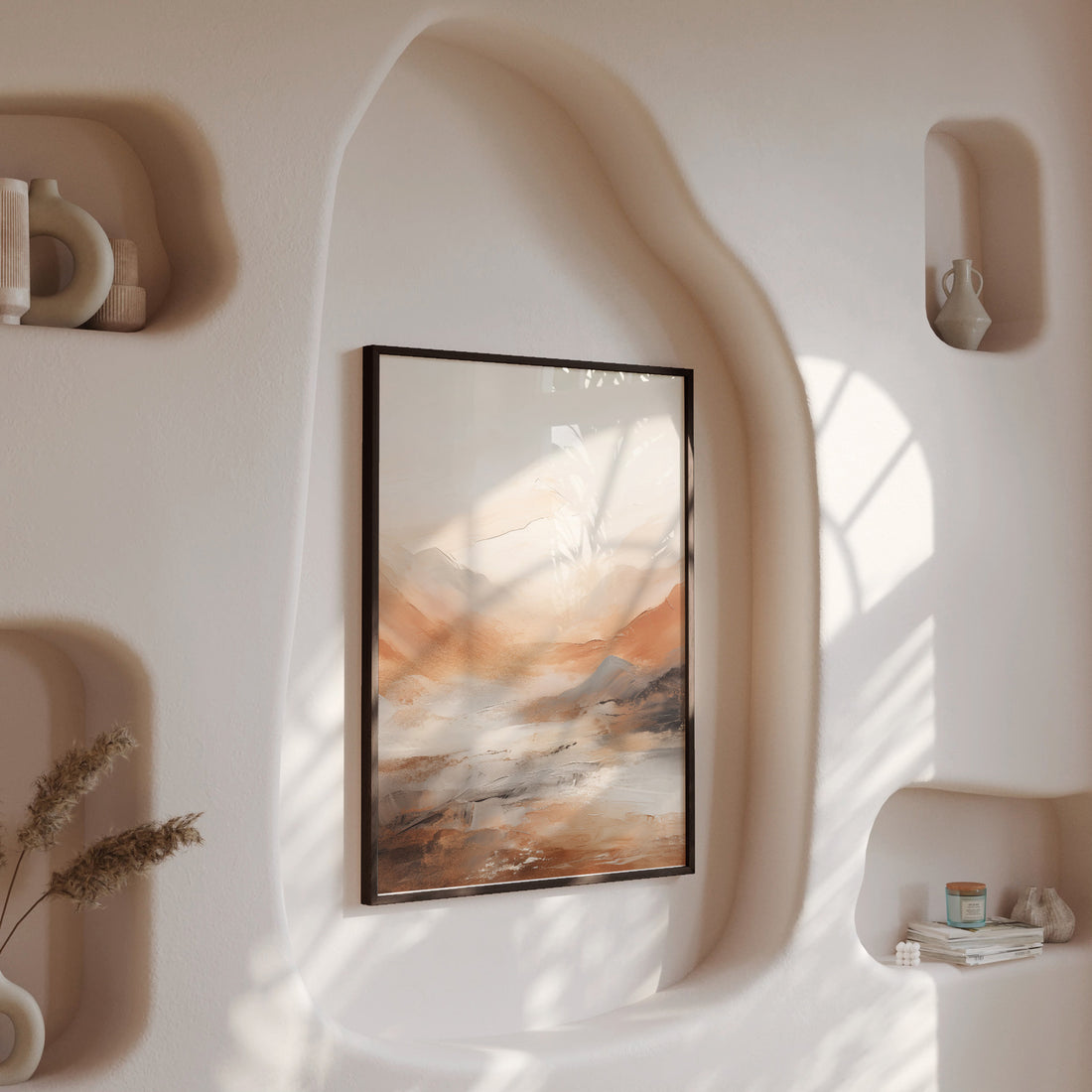 Desert Mirage Valley, 50x70cm Framed Poster With Black Frame