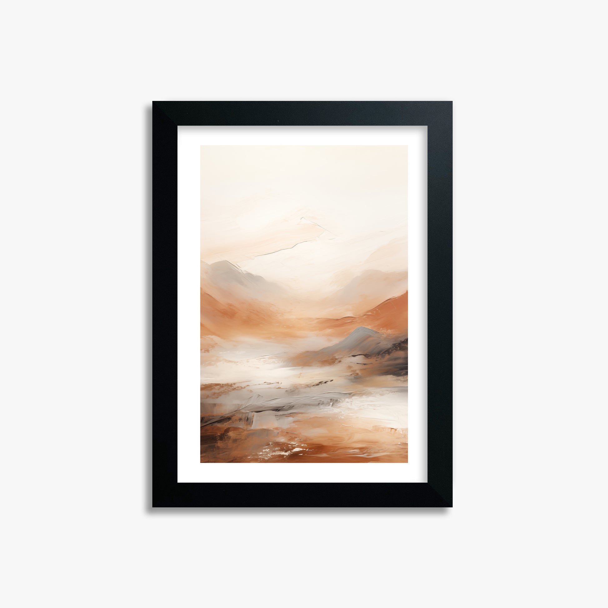 Desert Mirage Valley, 21x30cm Black Framed Art Reproduction