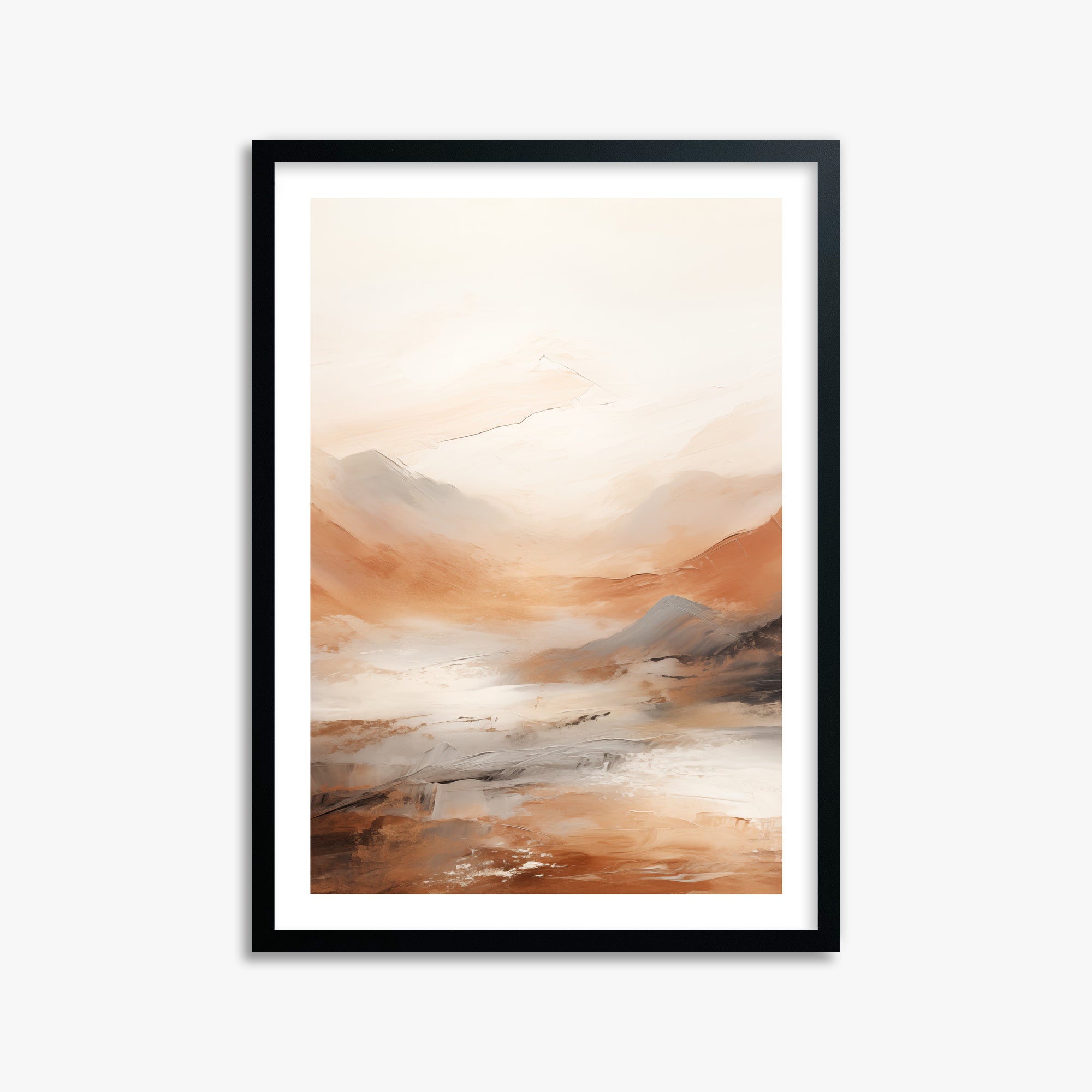 Desert Mirage Valley, 50x70cm Black Framed Art Reproduction