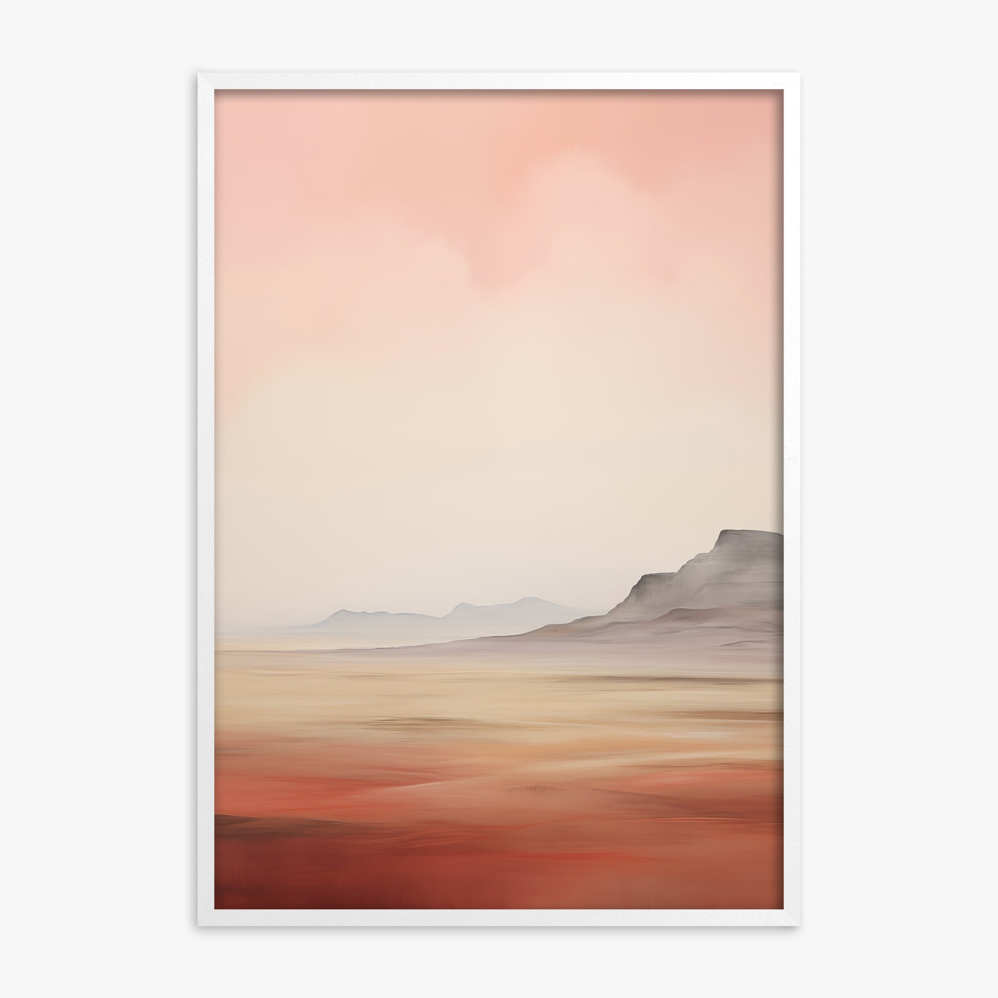 Mesa Dawn, White Framed Poster With White Frame