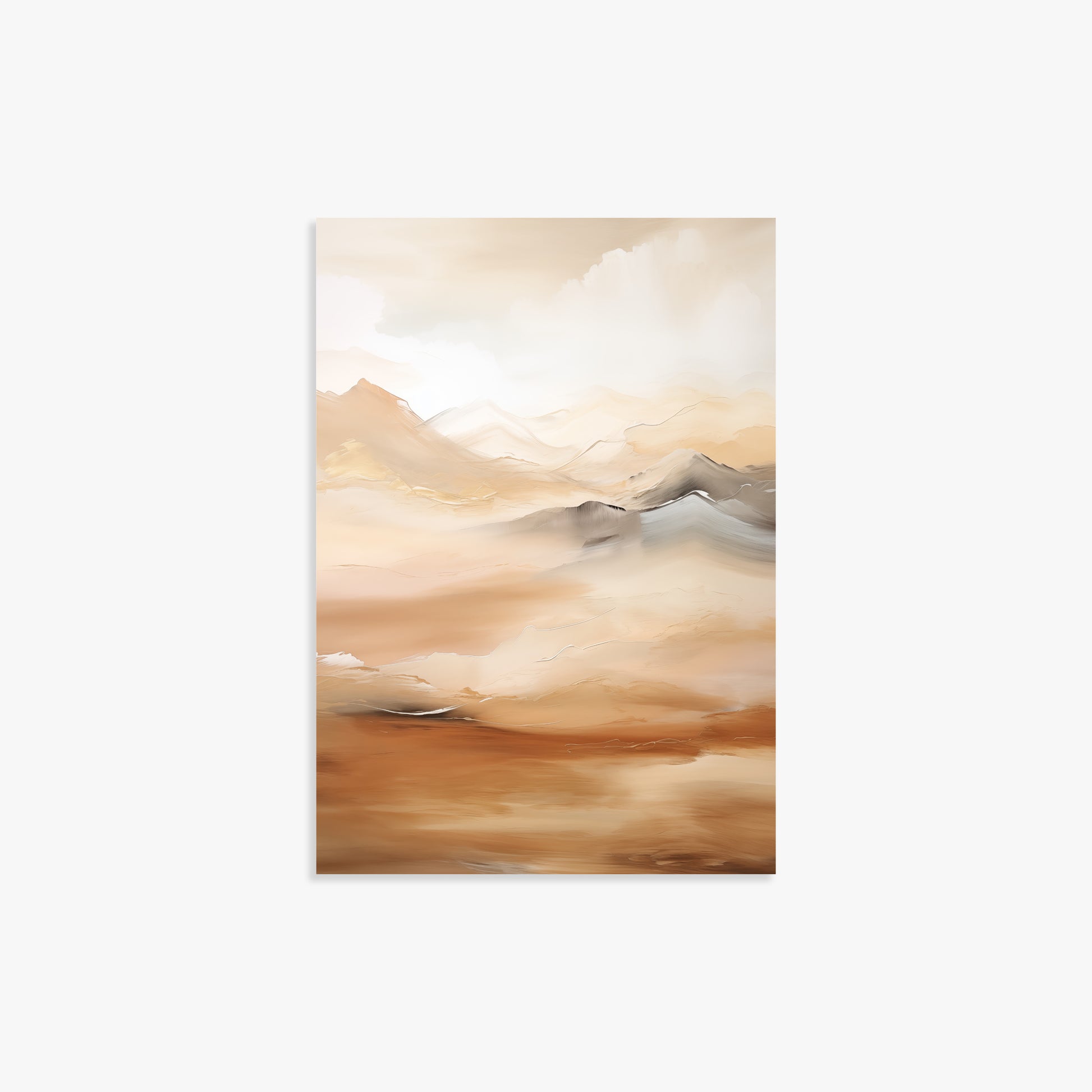 Desert Mirage Mountains, 21x30cm Poster Unframed