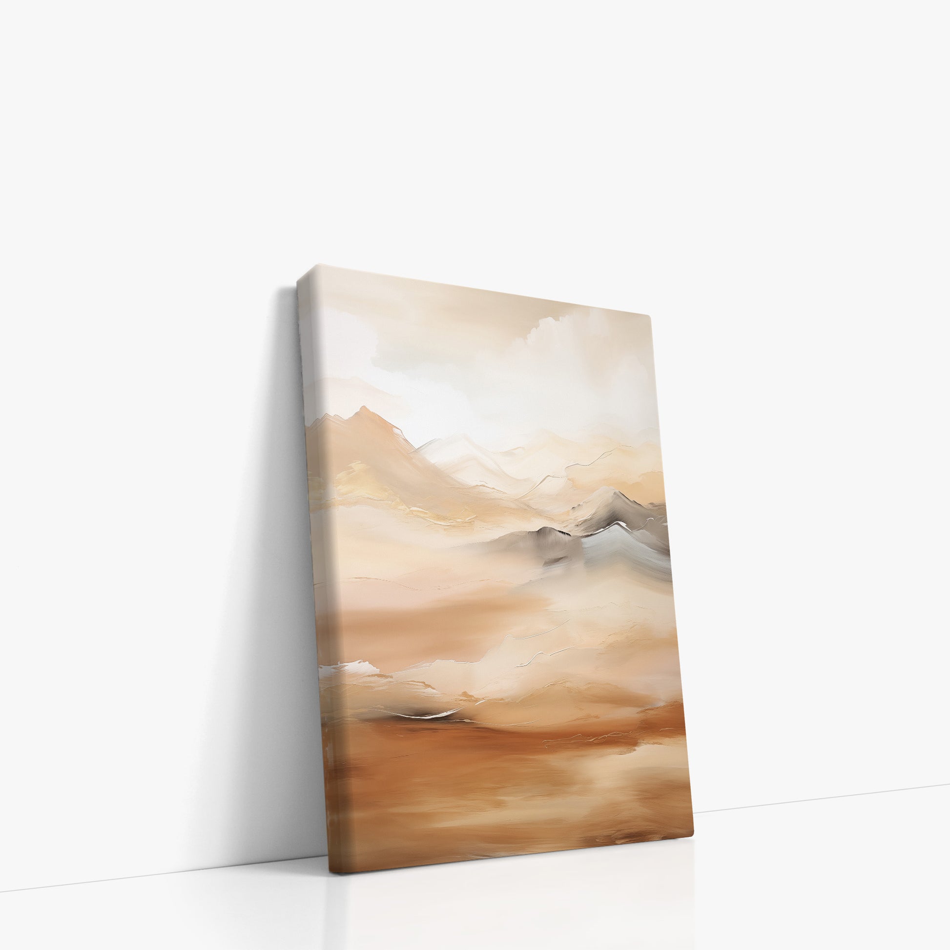 Desert Mirage Mountains, 21x30cm Satin Canvas Art Reproduction Left Angle