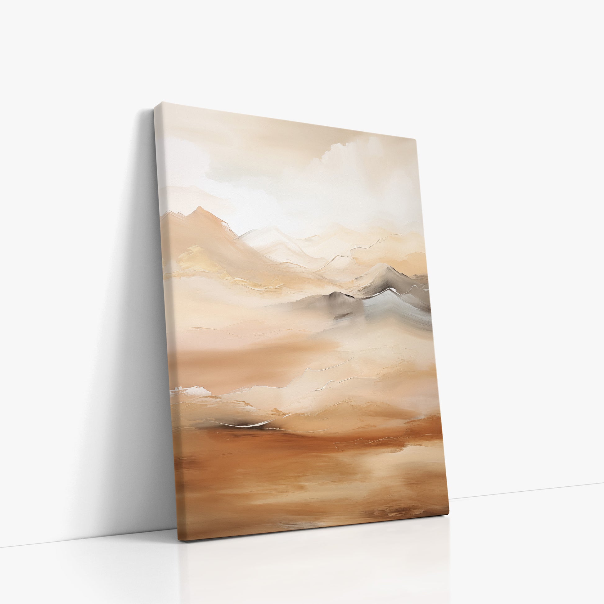 Desert Mirage Mountains, 50x70cm Satin Canvas Art Reproduction Left Angle