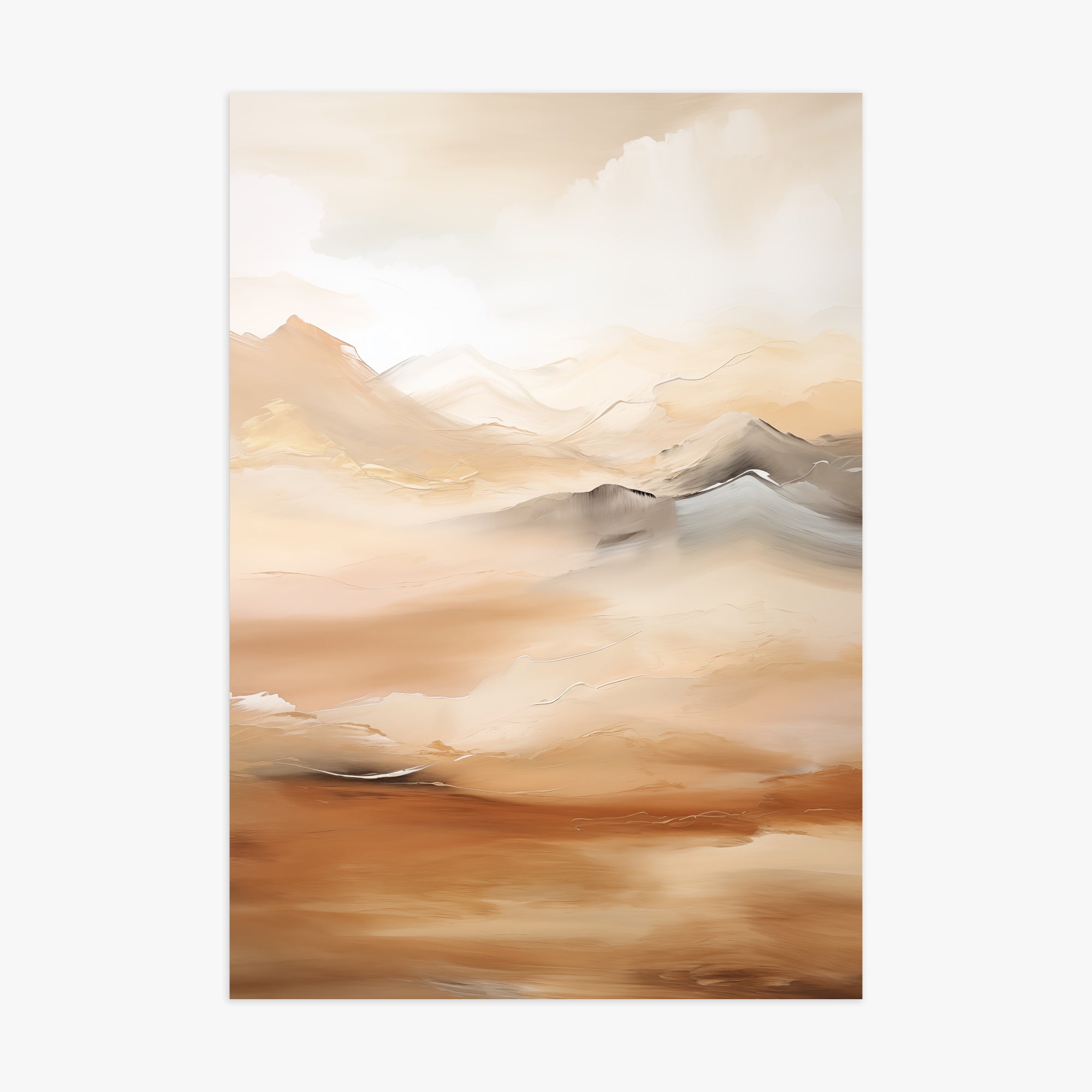 Desert Mirage Mountains, 70x100cm Poster Unframed