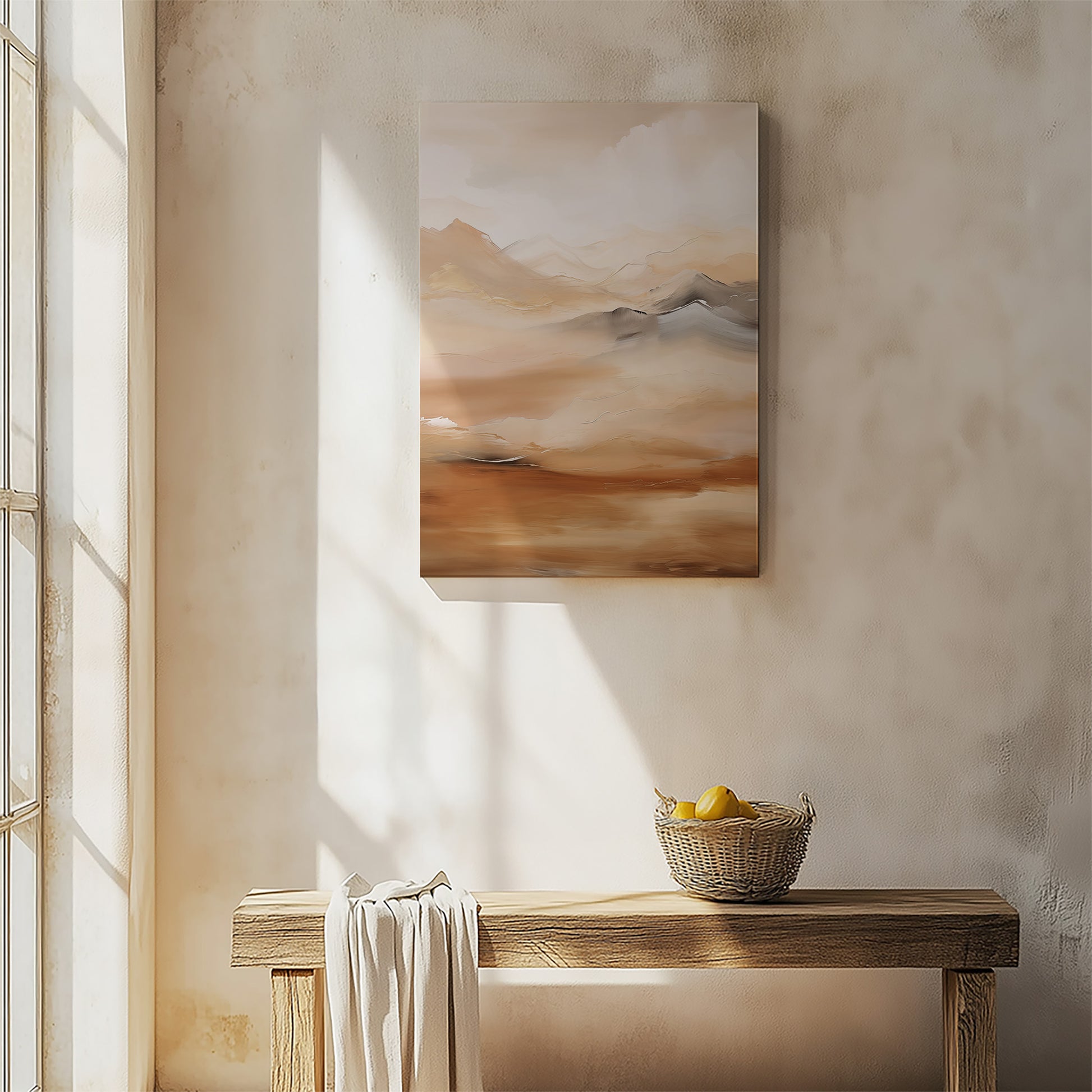 Design Concept No. 54 for Desert Mirage Mountains Japanese Satin Canvas Wall Art