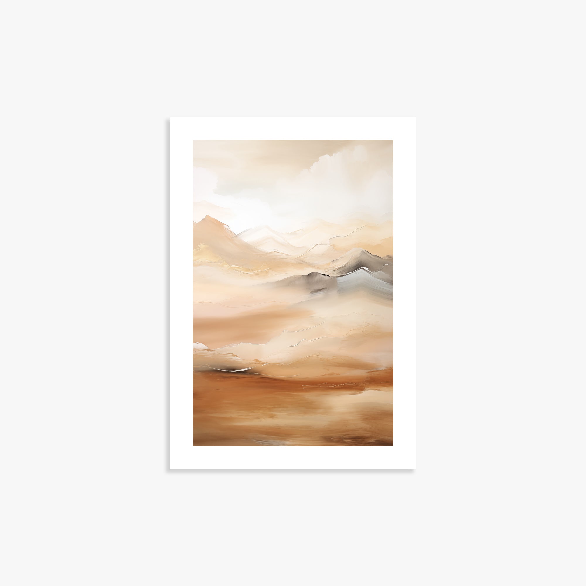 Desert Mirage Mountains, 21x30cm Printed Poster