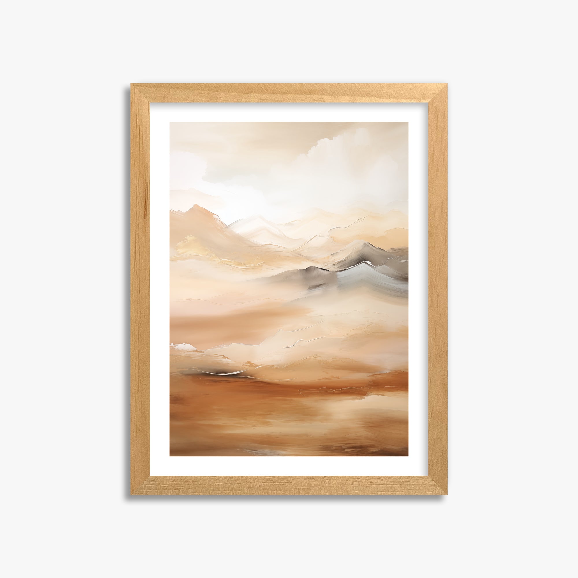 Desert Mirage Mountains, 30x40cm Oak Framed Art Reproduction