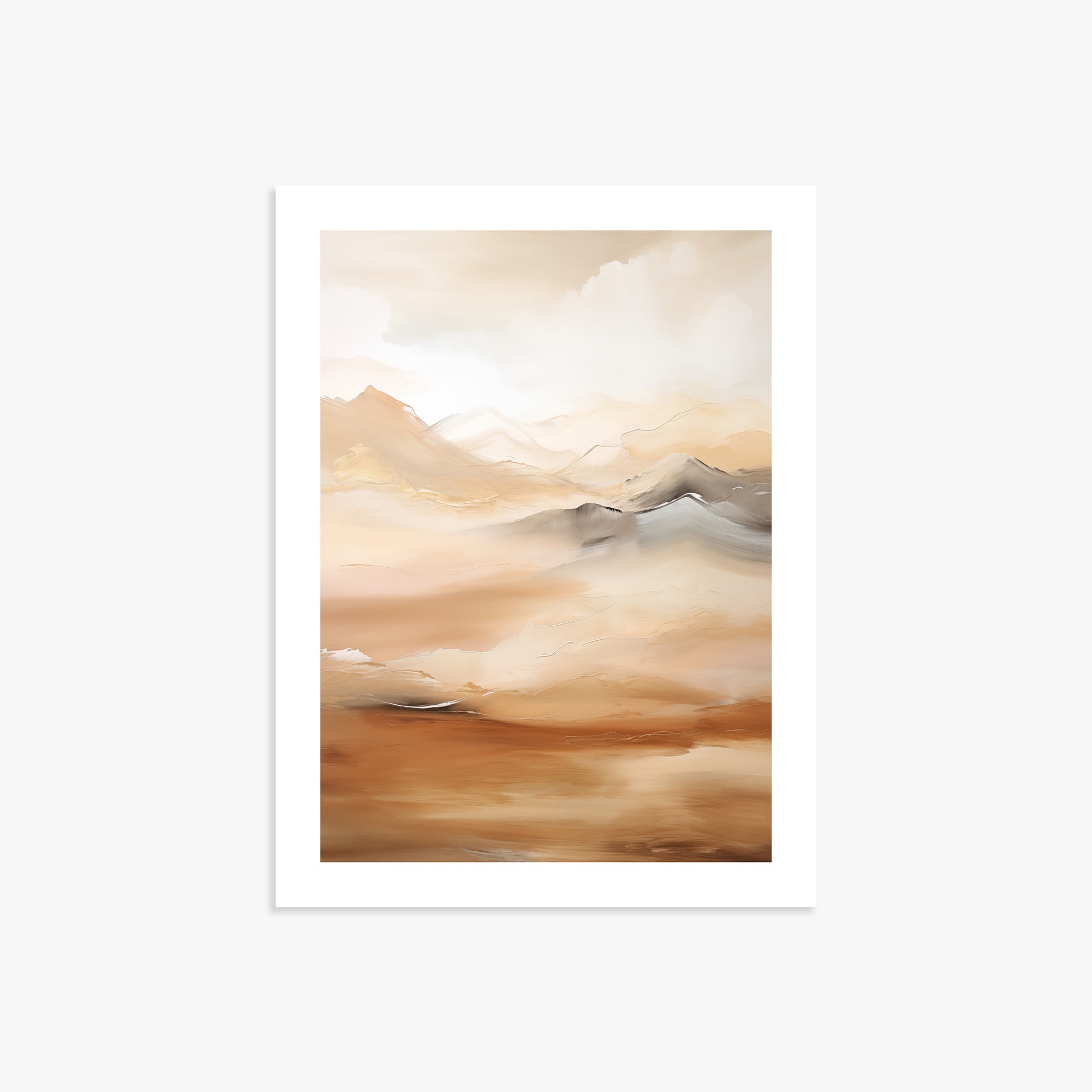 Desert Mirage Mountains, 30x40cm Printed Poster