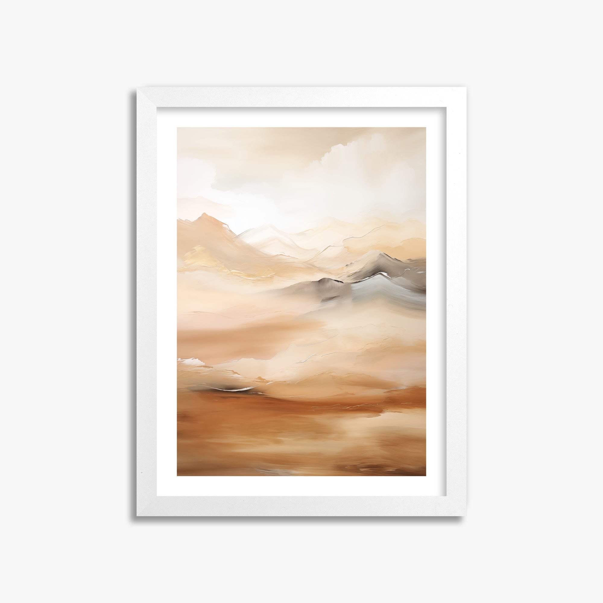 Desert Mirage Mountains, 30x40cm Whitek Framed Art Reproduction