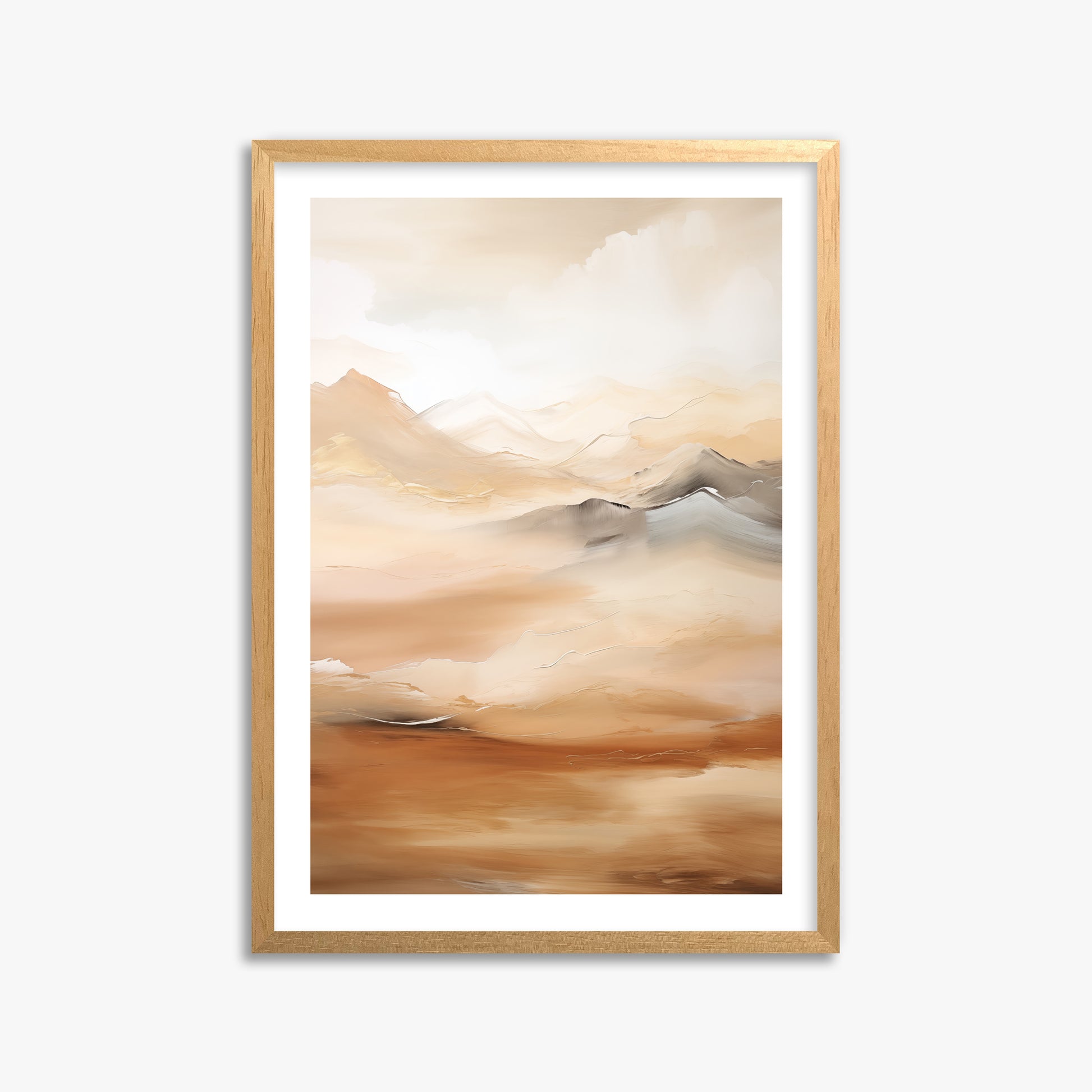 Desert Mirage Mountains, 50x70cm Oak Framed Art Reproduction