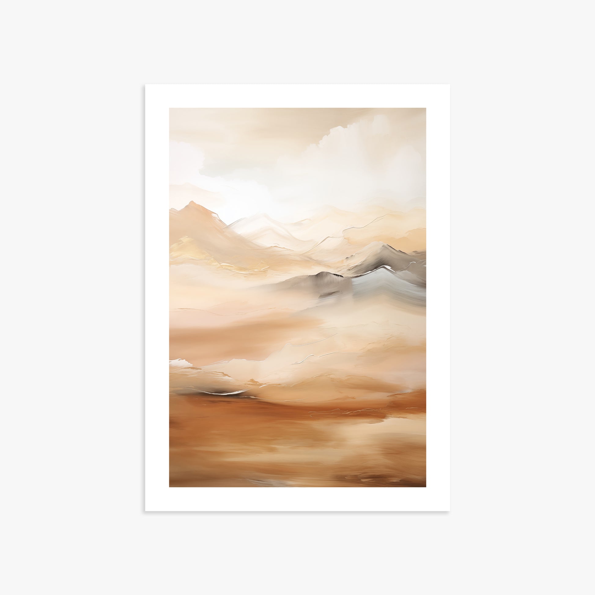 Desert Mirage Mountains, 50x70cm Printed Poster
