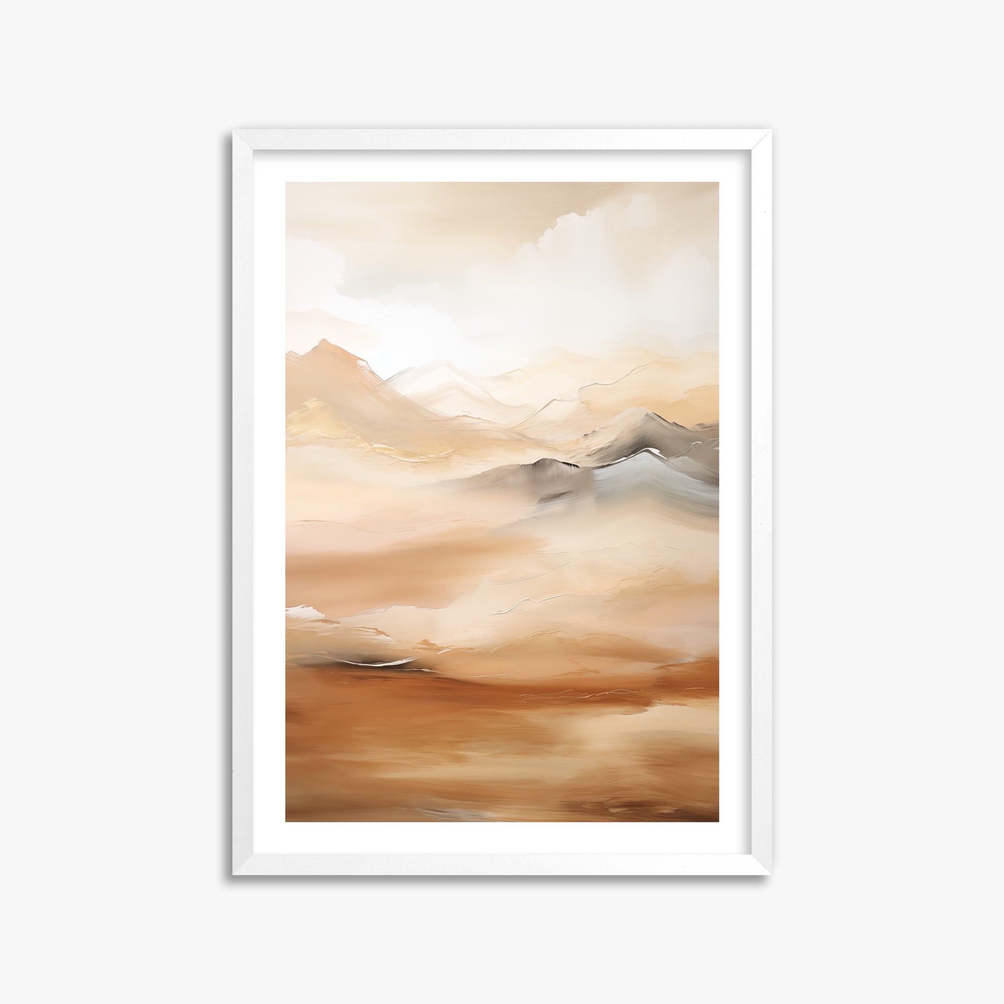 Desert Mirage Mountains, 50x70cm Whitek Framed Art Reproduction