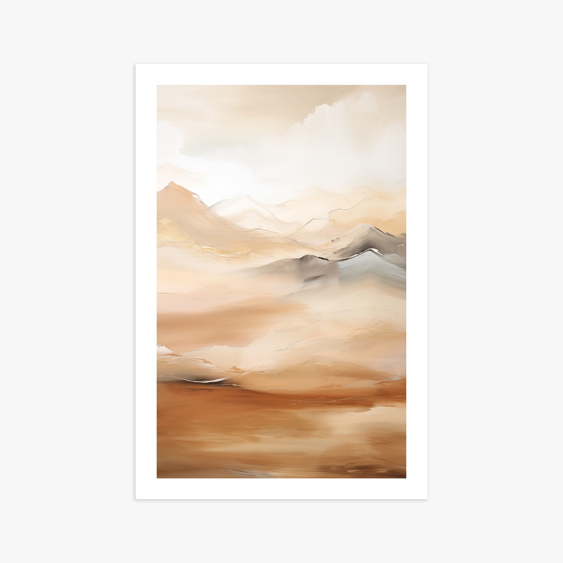 Desert Mirage Mountains, 61x91cm Printed Poster