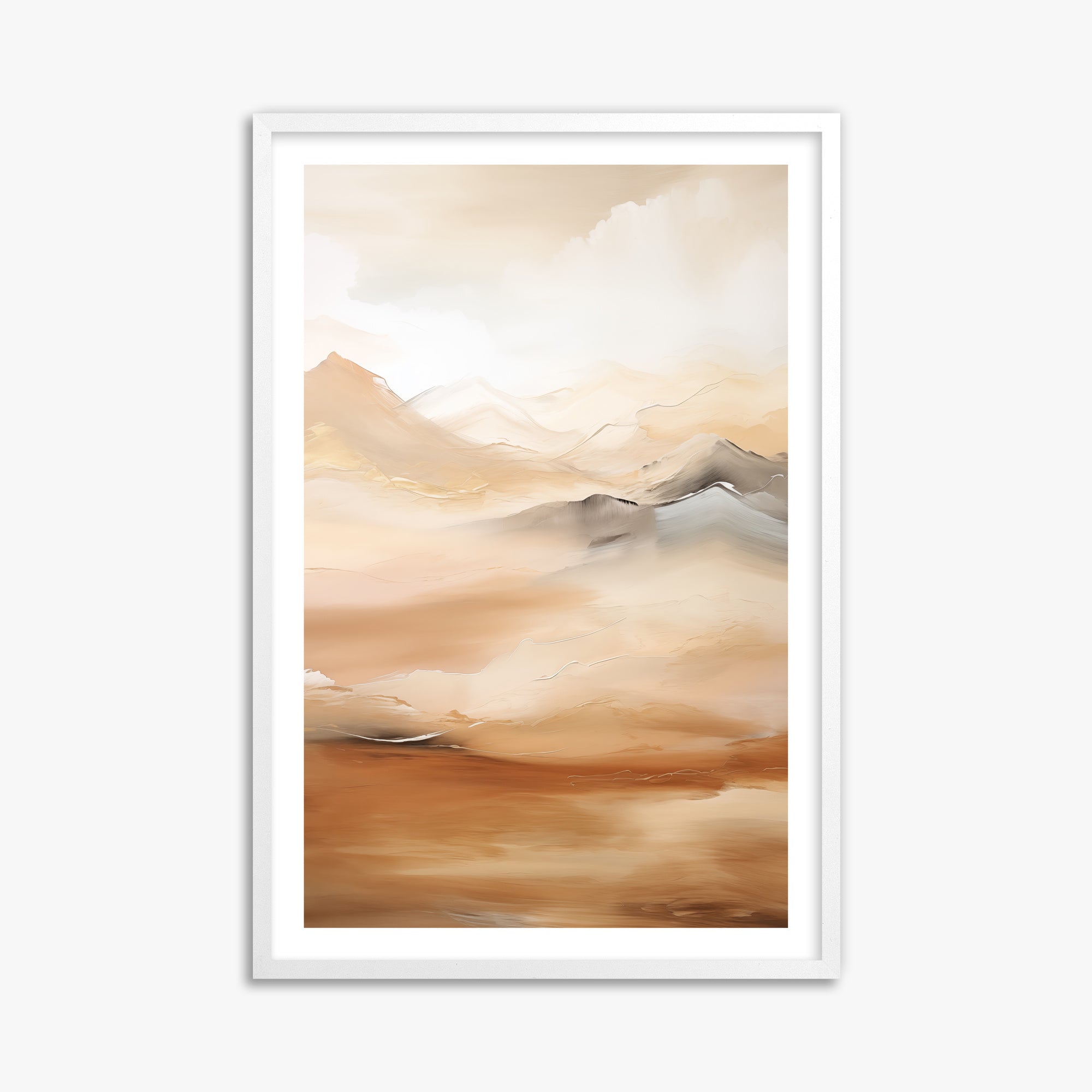 Desert Mirage Mountains, 61x91cm Whitek Framed Art Reproduction