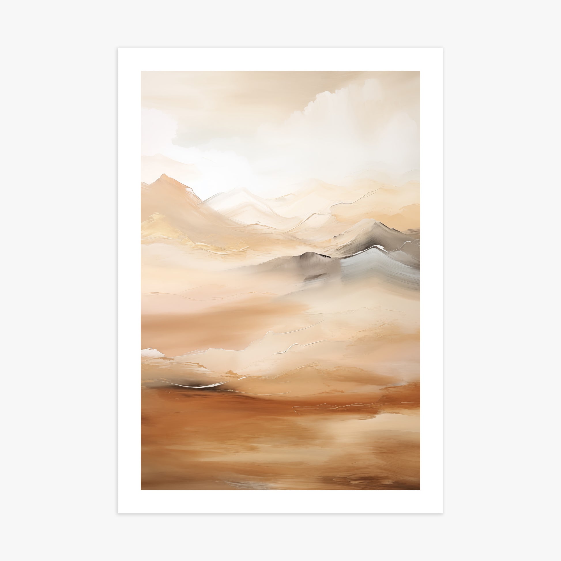 Desert Mirage Mountains, 70x100cm Printed Poster