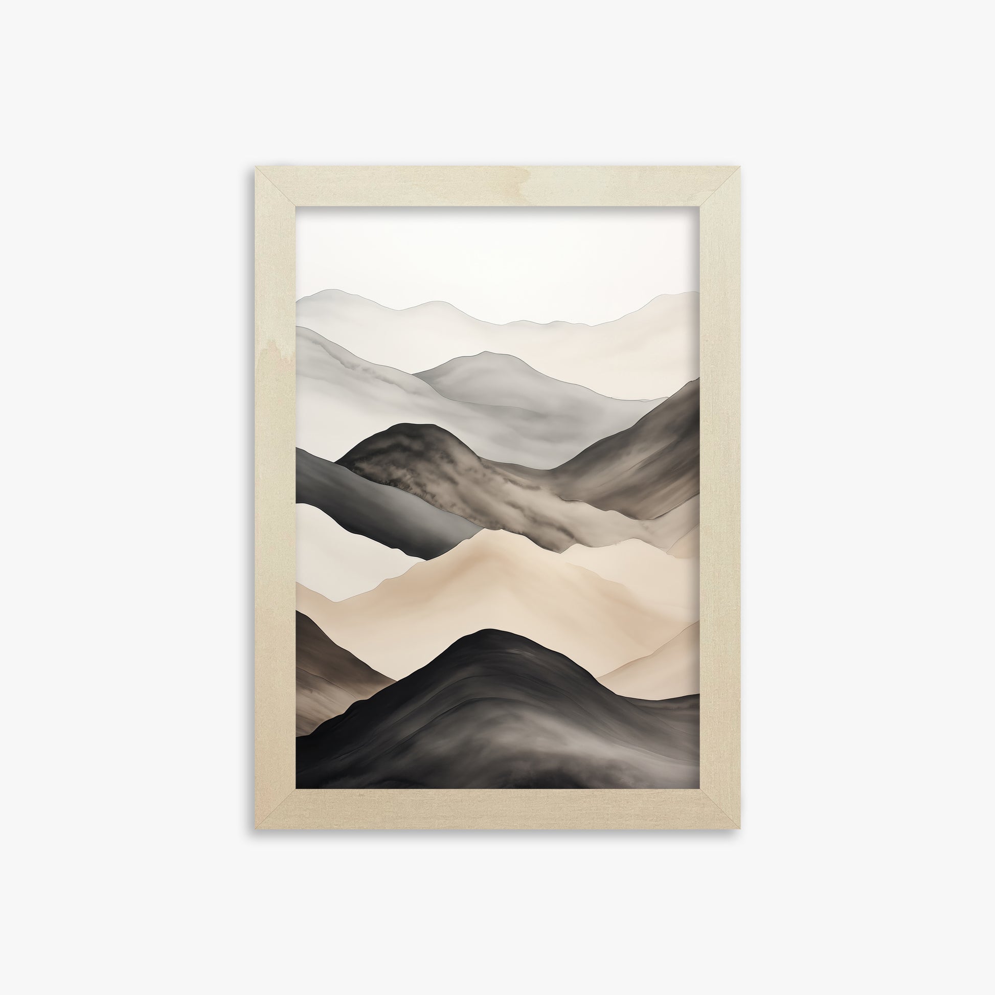 Misty Mountains Drift, 21x30cm Framed Art Reproduction With Lime Wood Frame