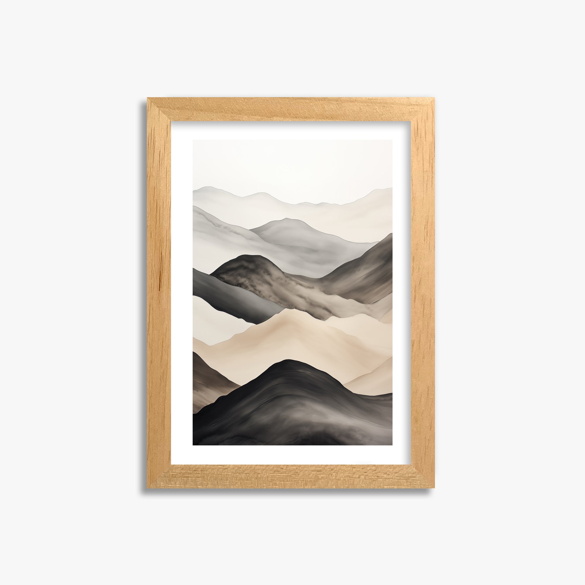 Misty Mountains Drift, 21x30cm Oak Framed Art Reproduction