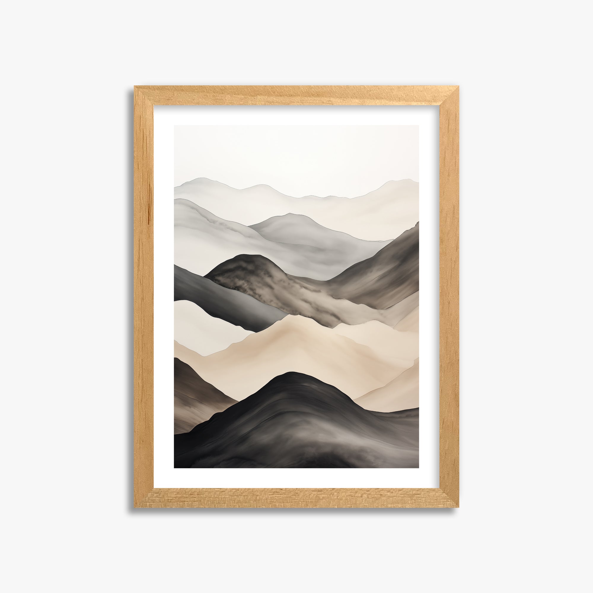 Misty Mountains Drift, 30x40cm Oak Framed Art Reproduction