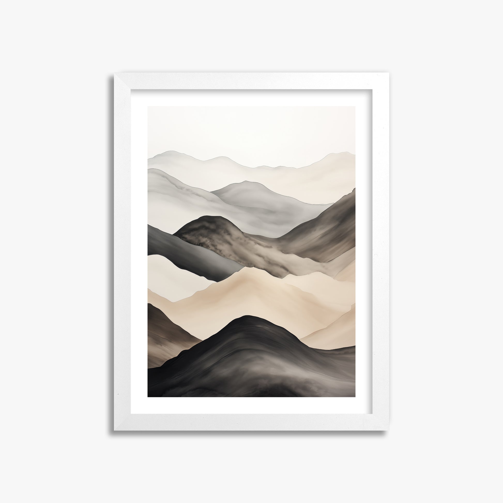 Misty Mountains Drift, 30x40cm Whitek Framed Art Reproduction