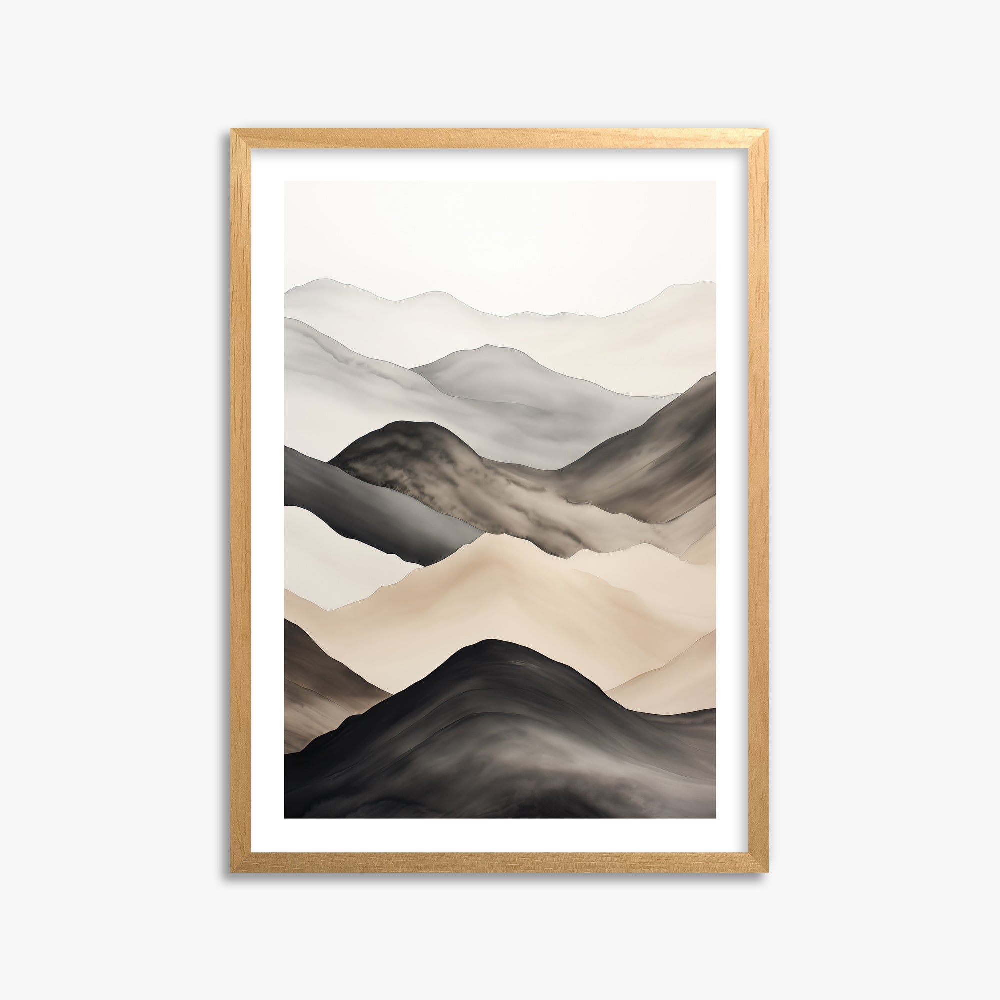 Misty Mountains Drift, 50x70cm Oak Framed Art Reproduction