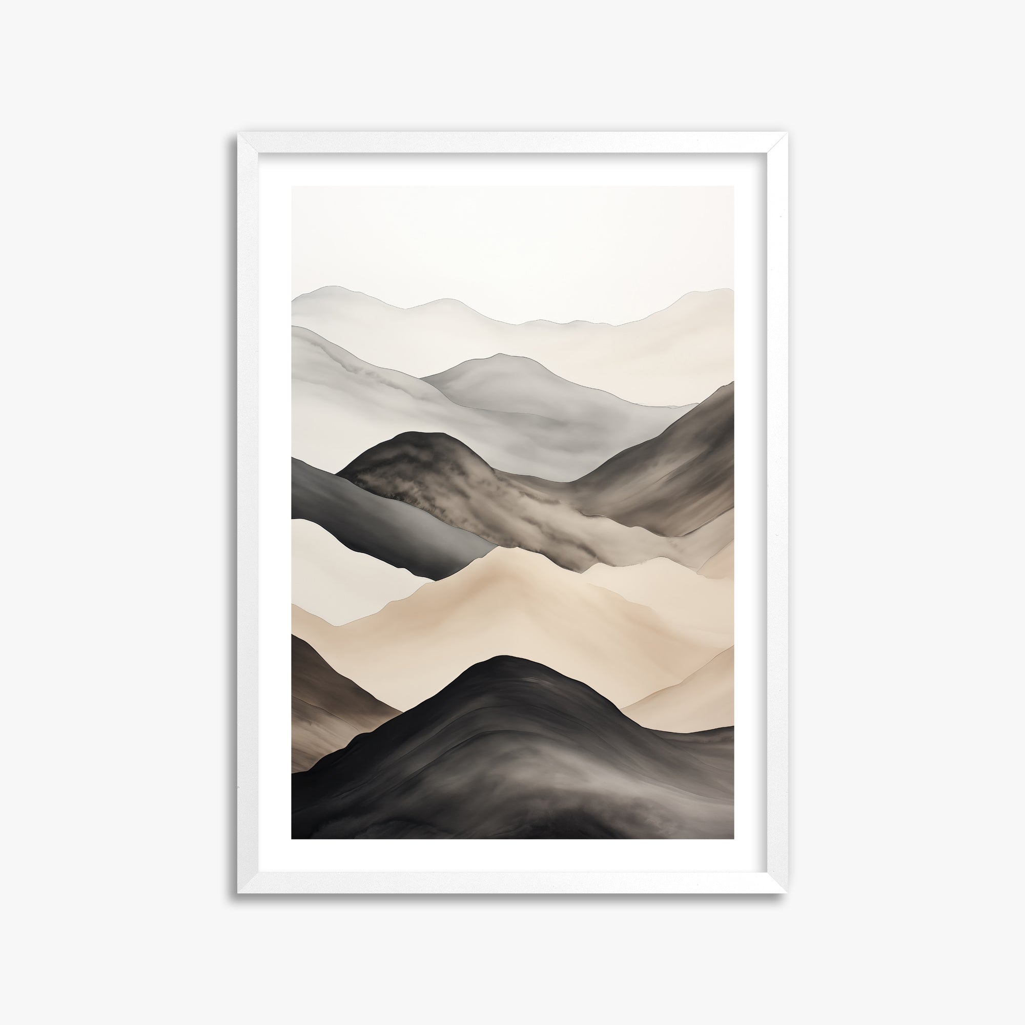 Misty Mountains Drift, 50x70cm Whitek Framed Art Reproduction