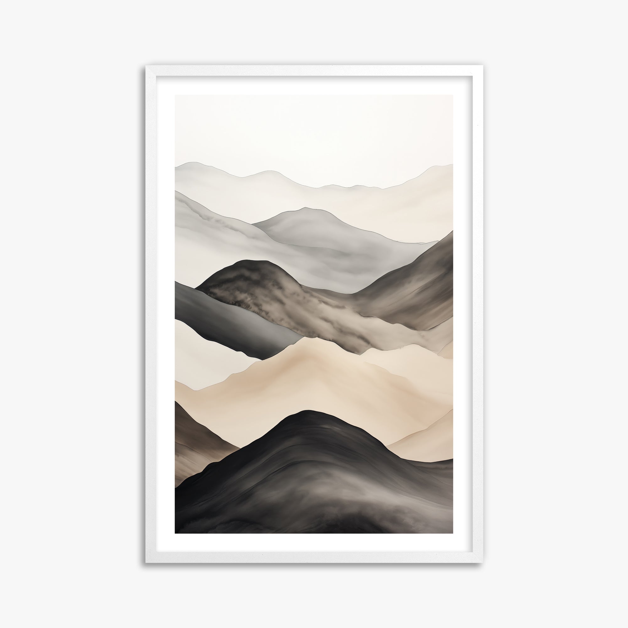 Misty Mountains Drift, 61x91cm Whitek Framed Art Reproduction