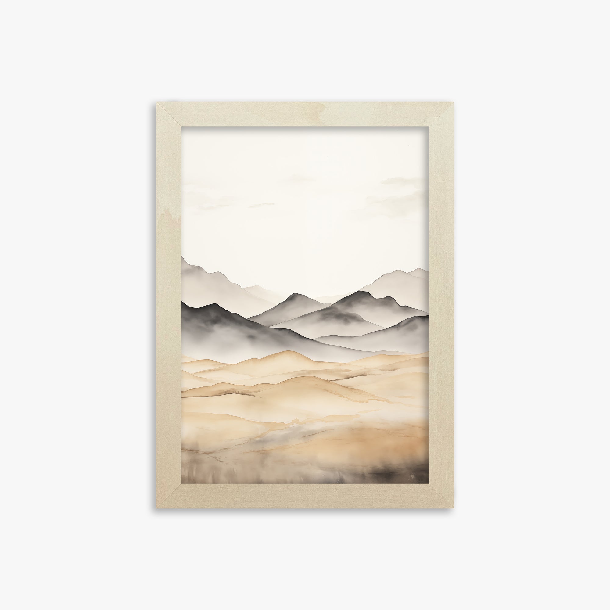 Misty Mountains Serenity, 21x30cm Framed Art Reproduction With Lime Wood Frame