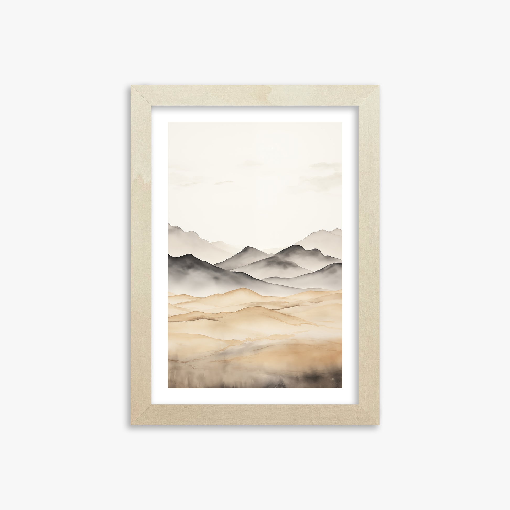 Misty Mountains Serenity, 21x30cm Framed Art Reproduction With Lime Wood Frame