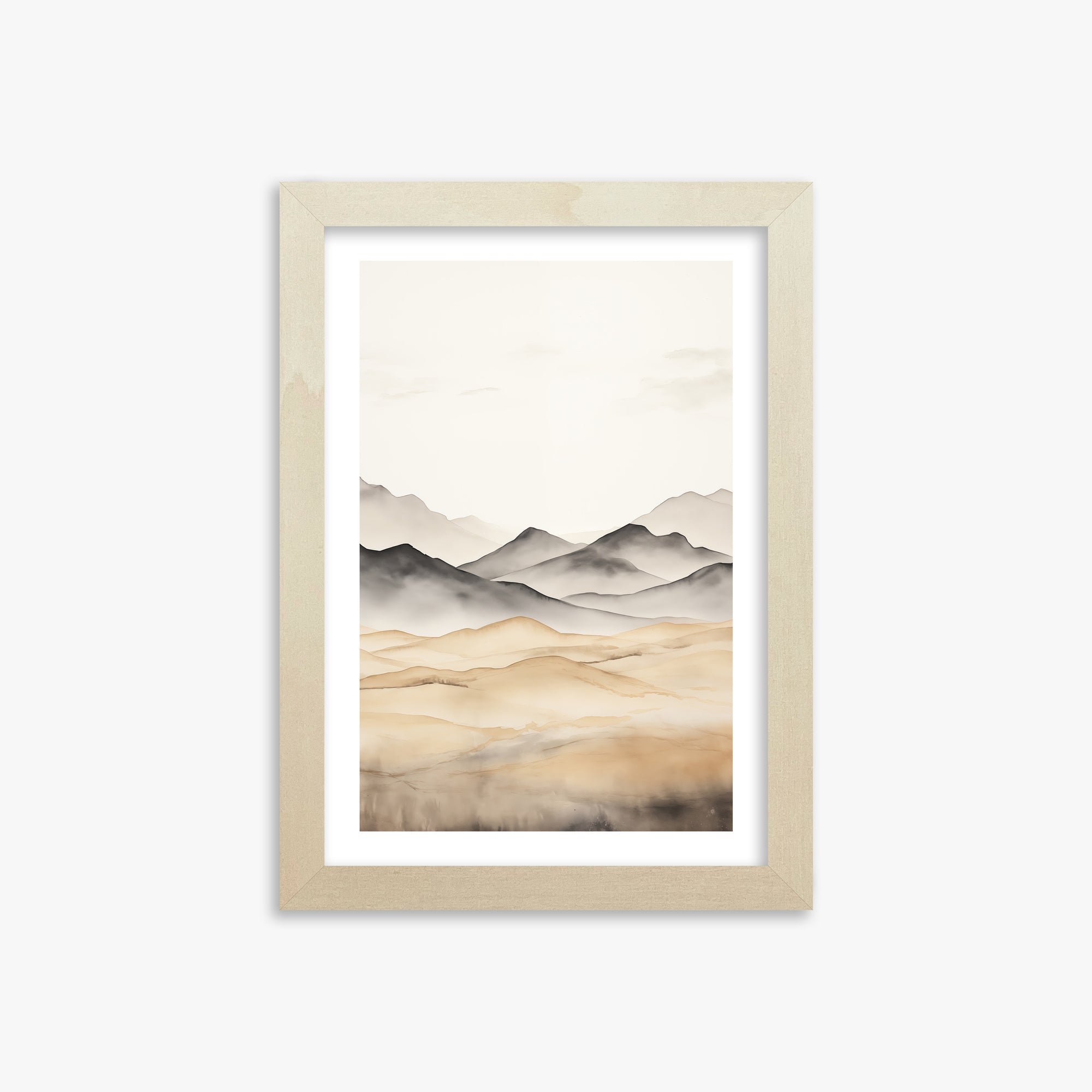 Misty Mountains Serenity, 21x30cm Framed Art Reproduction With Lime Wood Frame