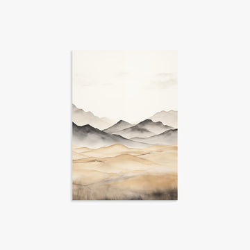 Misty Mountains Serenity, 21x30cm Art Reproduction Unframed
