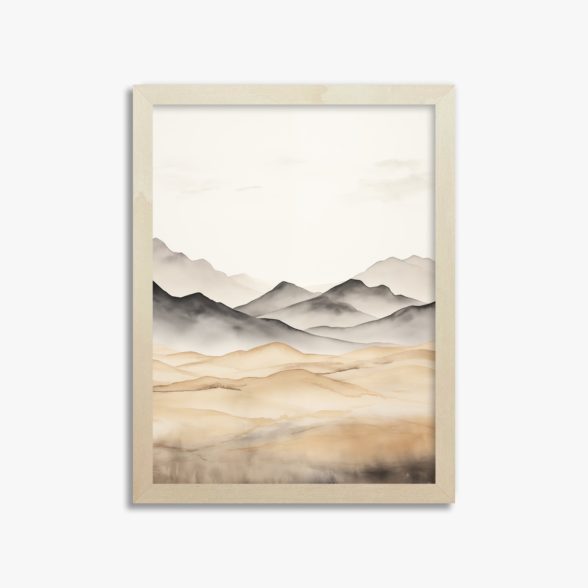 Misty Mountains Serenity, 30x40cm Framed Art Reproduction With Lime Wood Frame