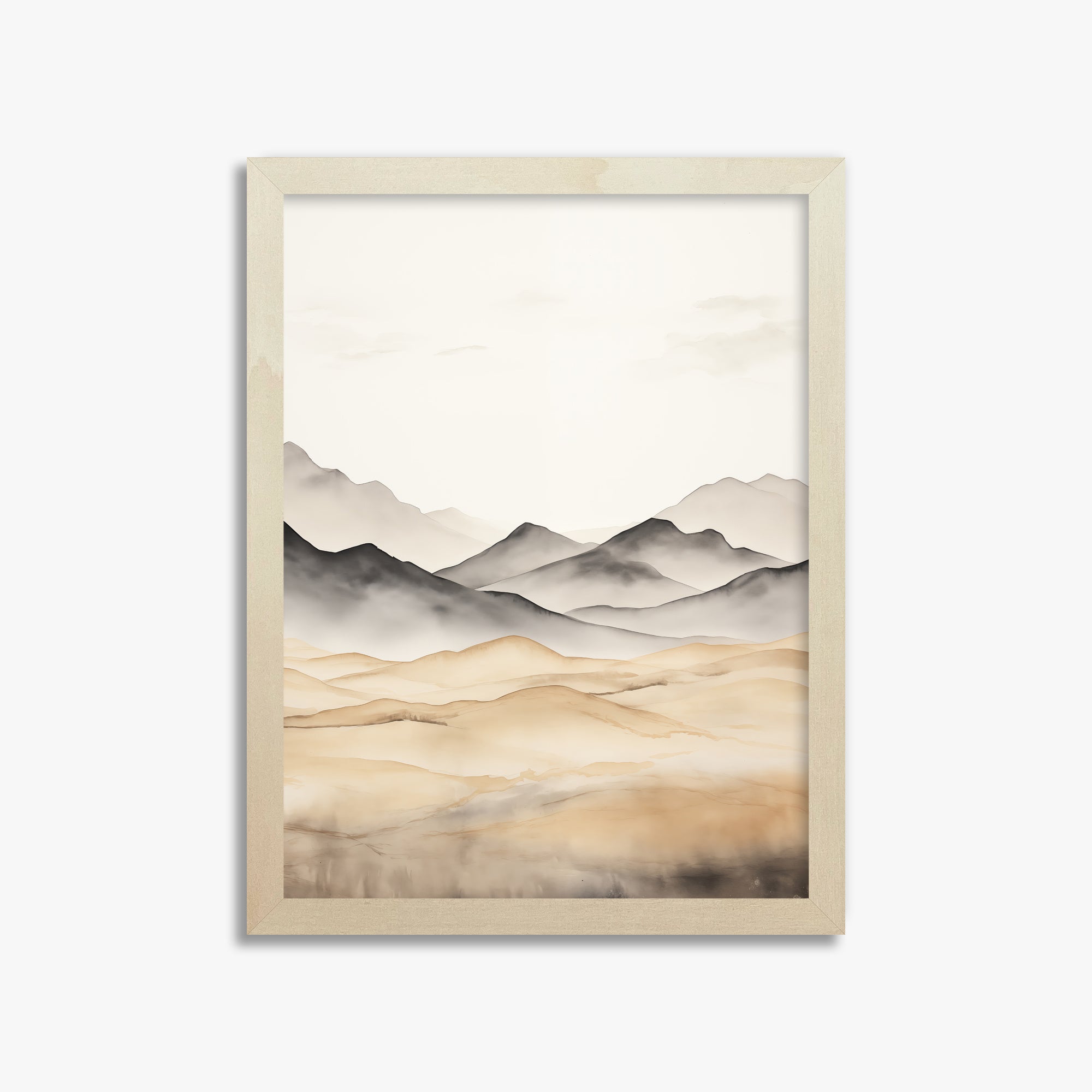Misty Mountains Serenity, 30x40cm Framed Art Reproduction With Lime Wood Frame