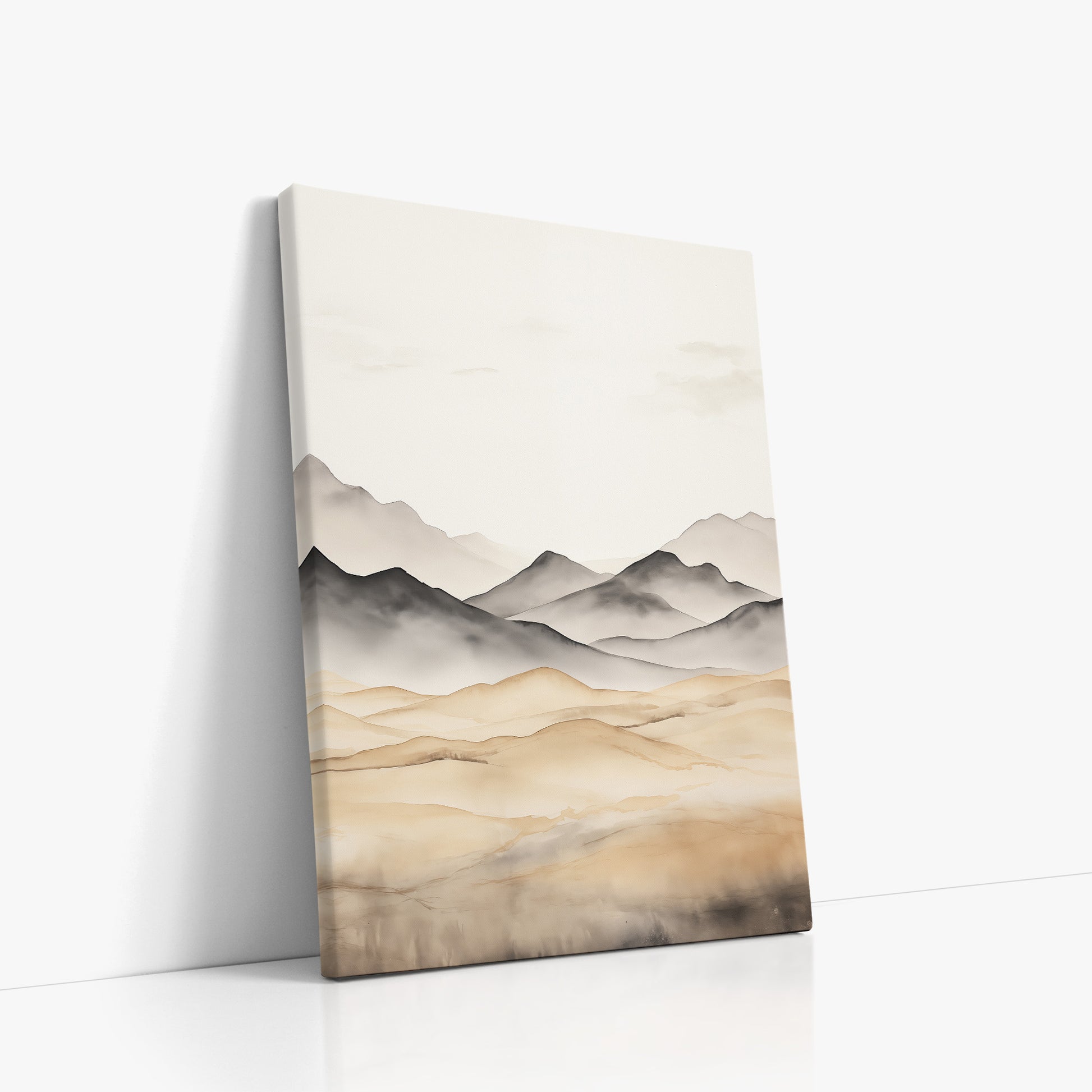 Misty Mountains Serenity, 50x70cm Satin Canvas Art Reproduction Left Angle