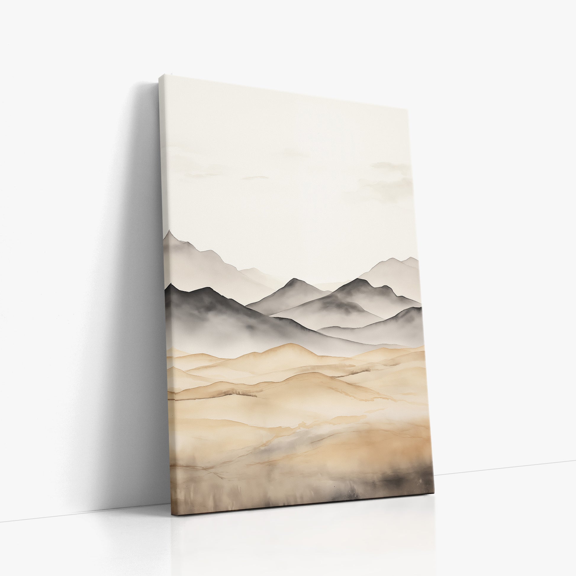 Misty Mountains Serenity, 60x90cm Satin Canvas Art Reproduction Left Angle