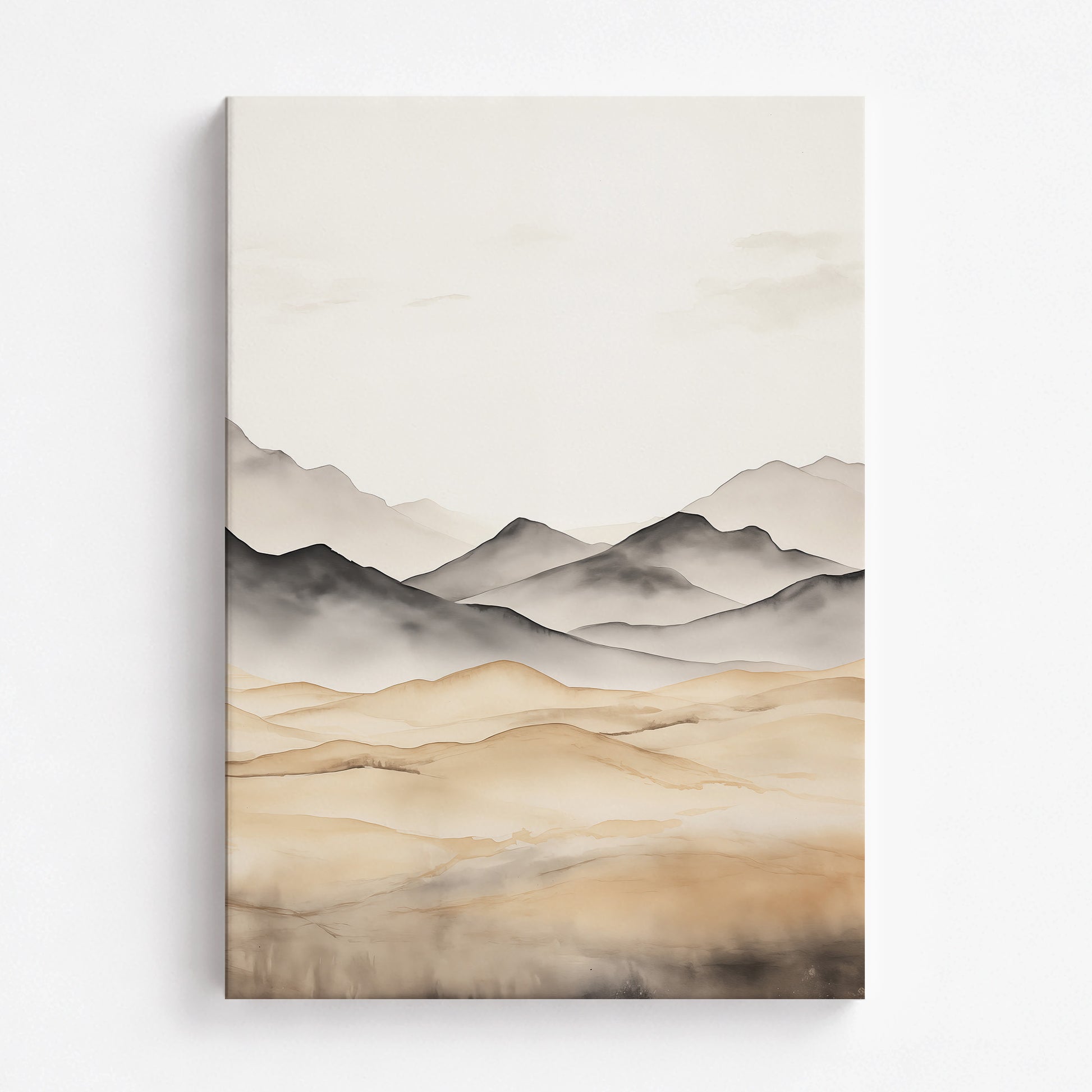 Misty Mountains Serenity, 70x100cm Satin Canvas Art Reproduction