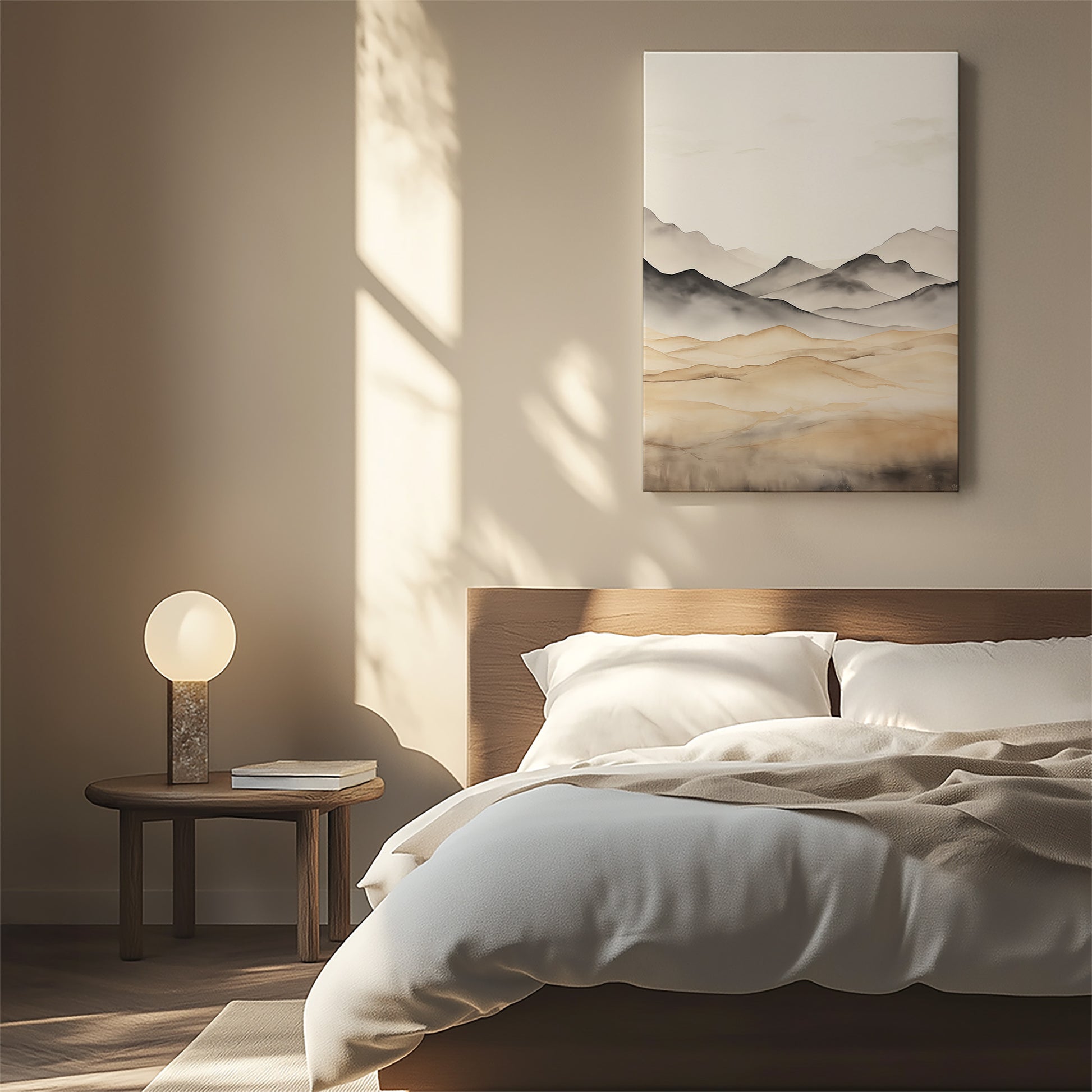 Design Concept No. 55 for Misty Mountains Serenity Japanese Satin Canvas Wall Art