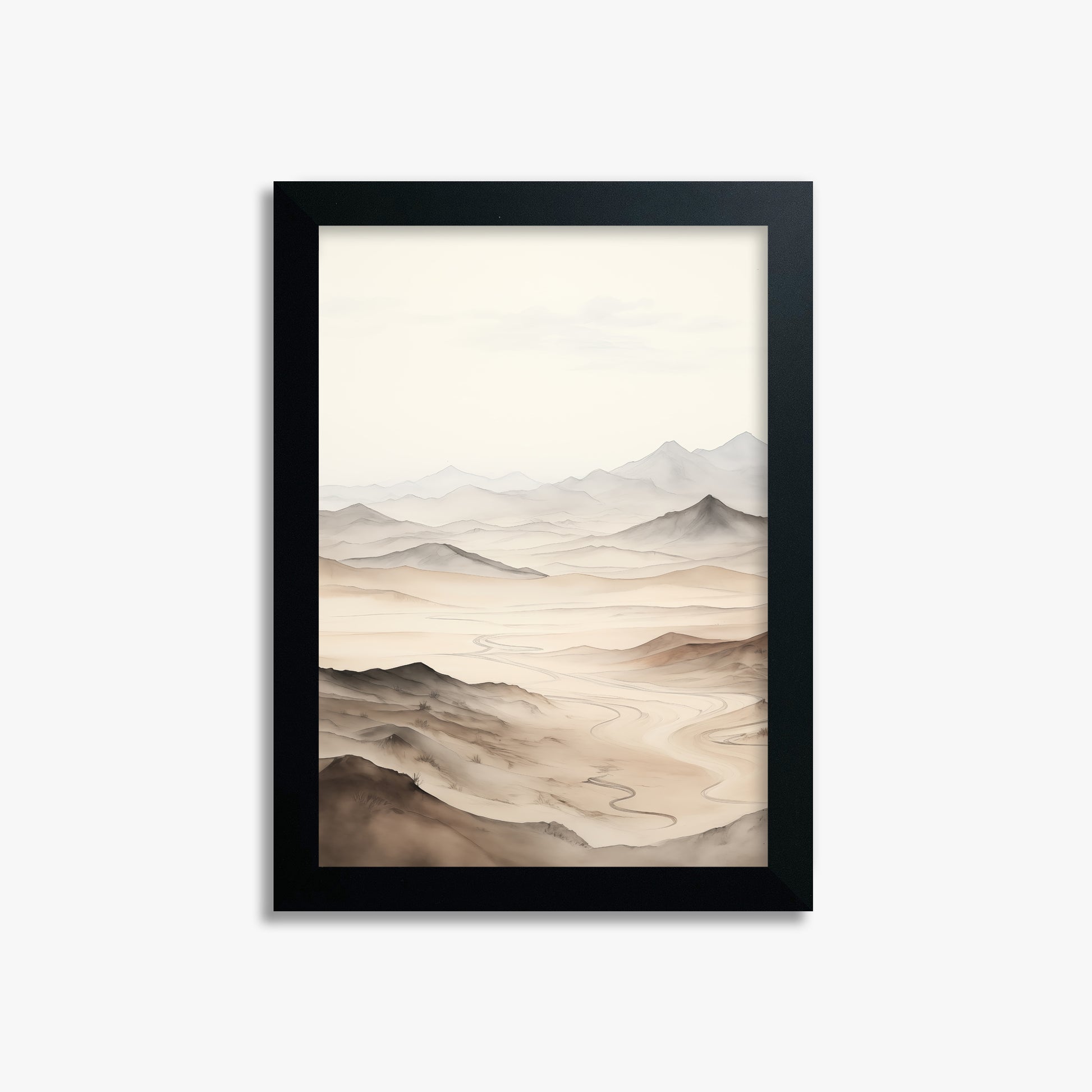 Misty Mountains Voyage, 21x30cm Framed Poster With Black Frame