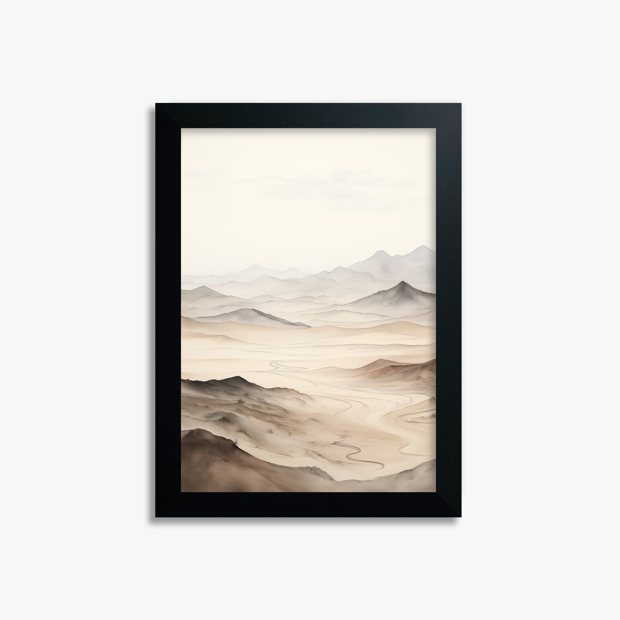 Misty Mountains Voyage, 21x30cm Framed Poster With Black Frame