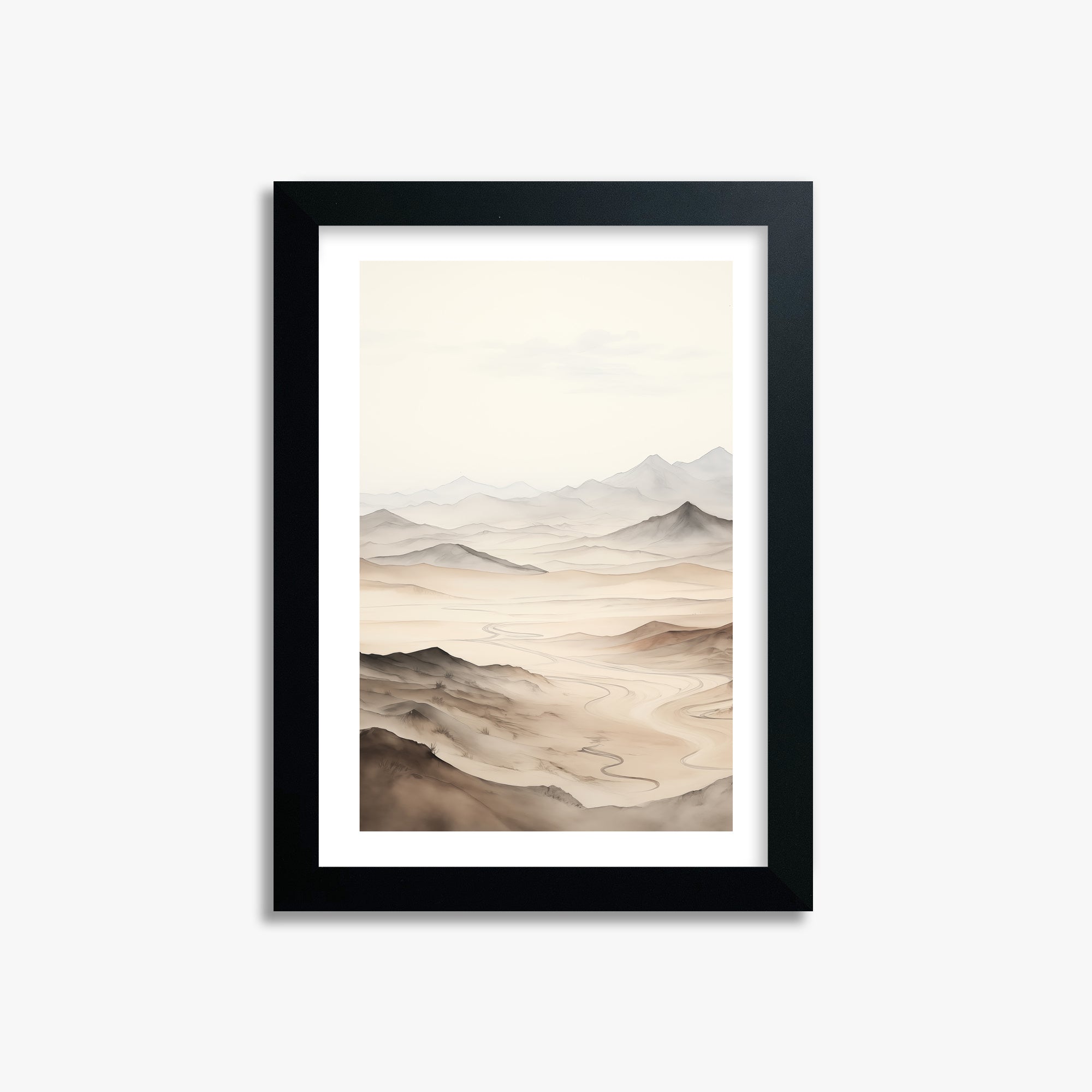 Misty Mountains Voyage, 21x30cm Framed Poster With Black Frame