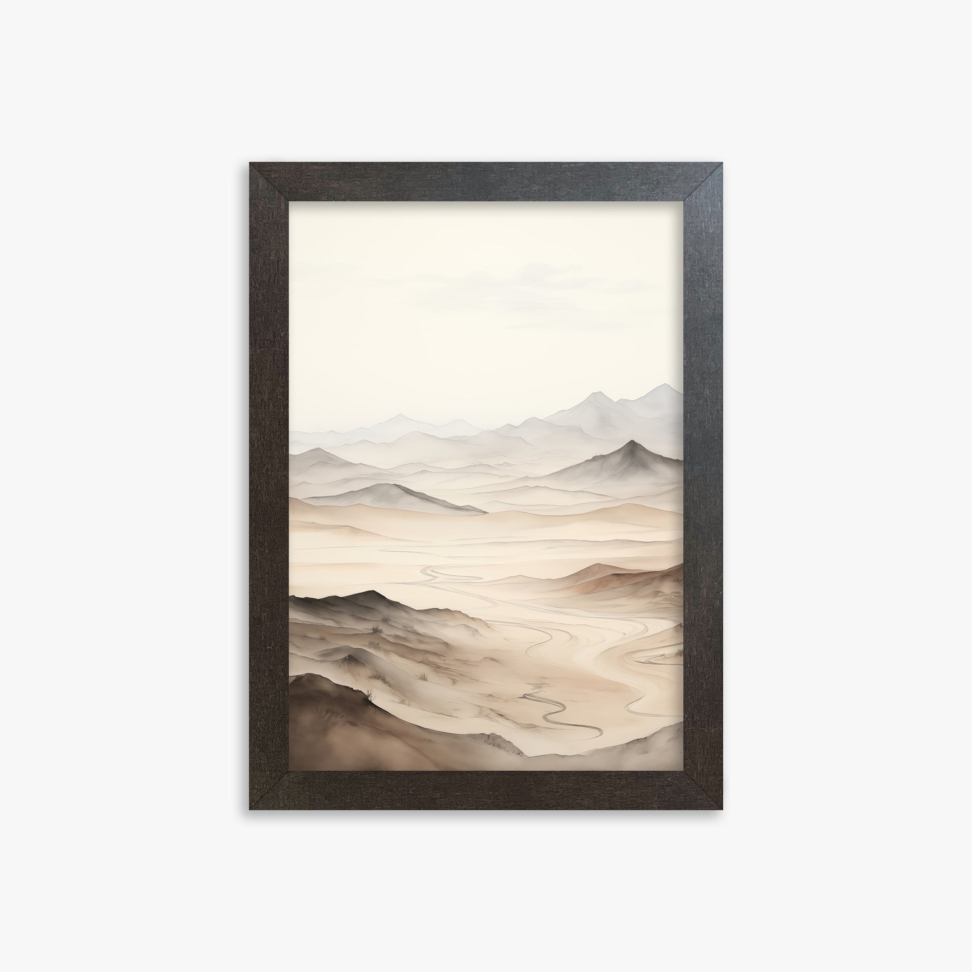 Misty Mountains Voyage, 21x30cm Framed Poster With Espresso Frame