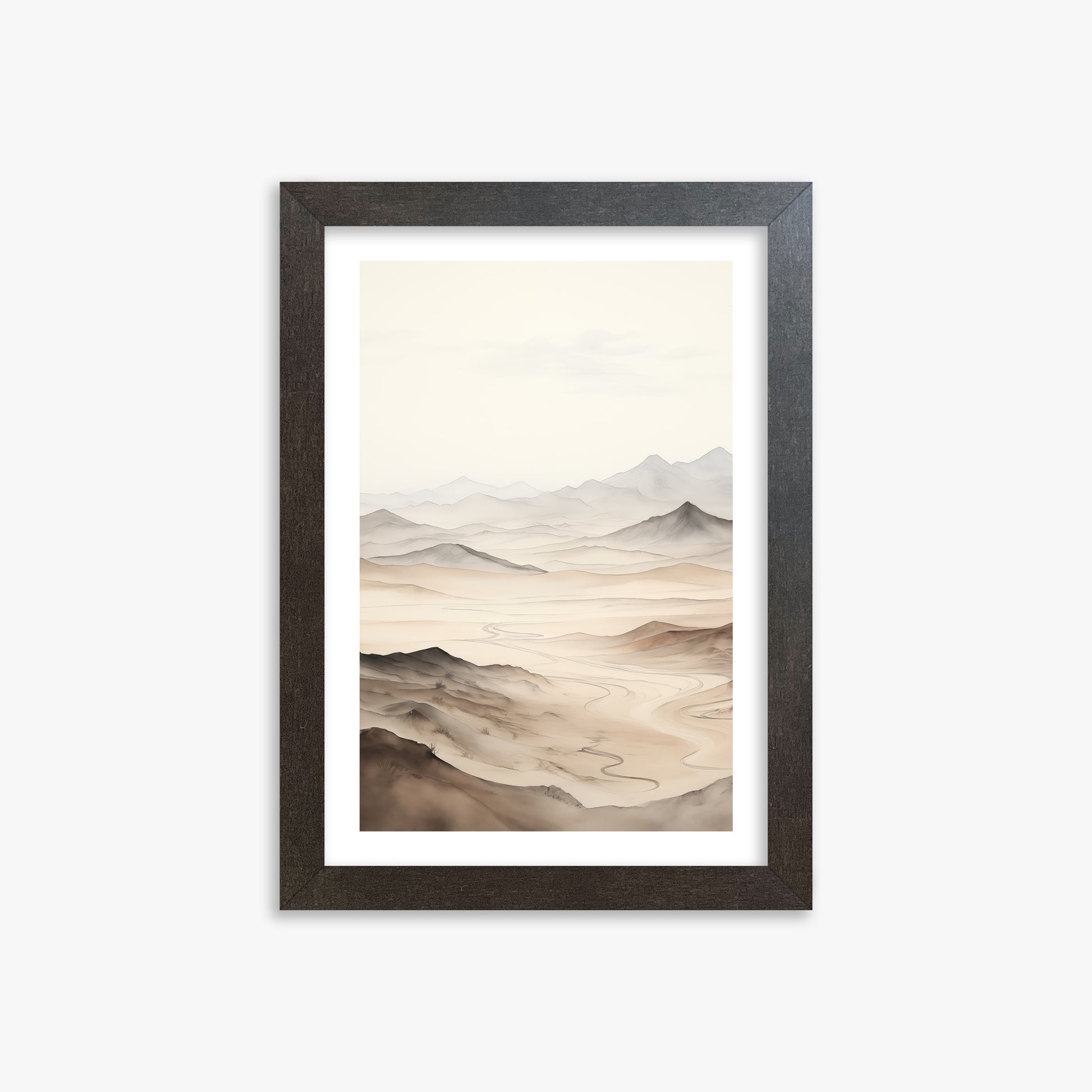 Misty Mountains Voyage, 21x30cm Framed Poster With Espresso Frame